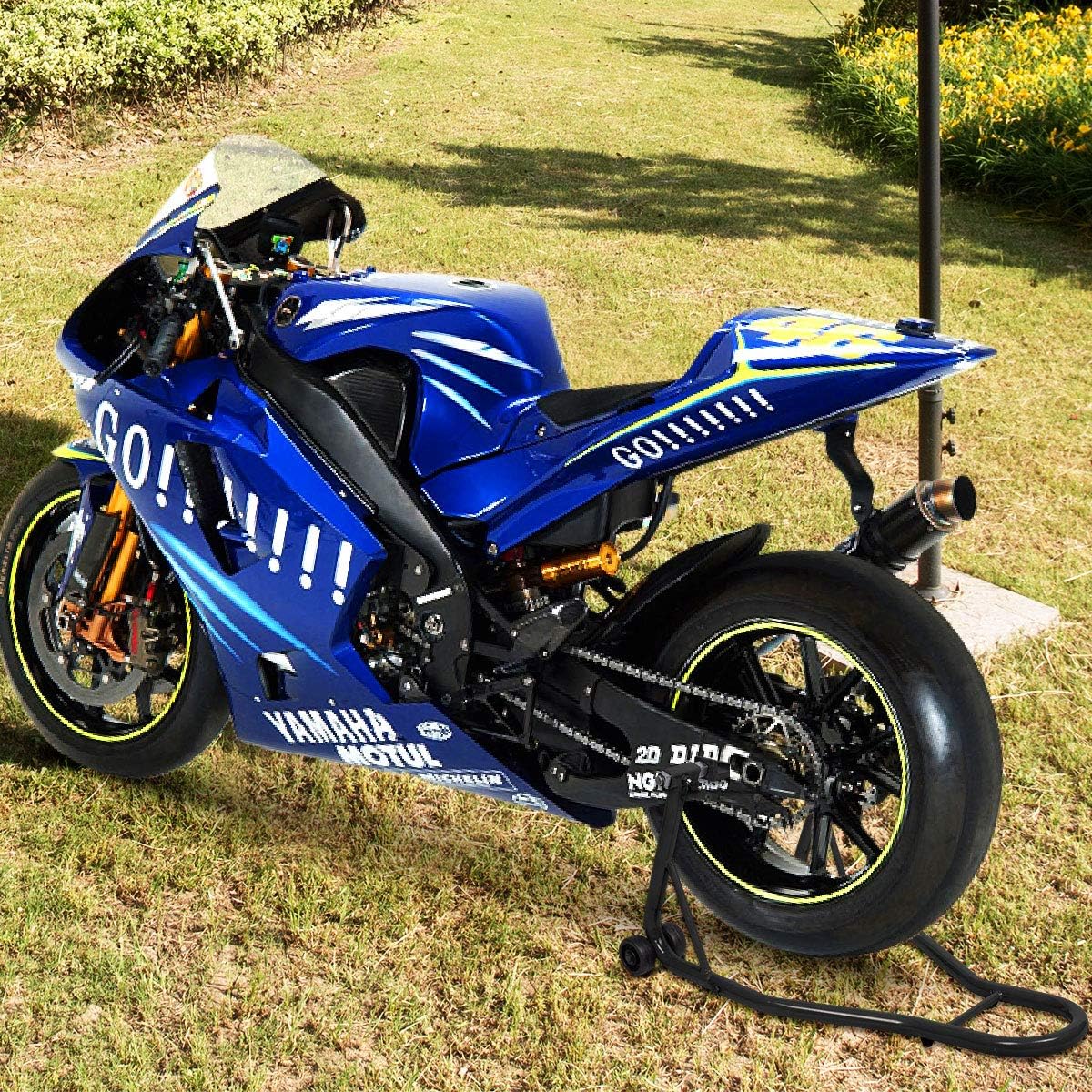 RELAX4LIFE Cavalletto Posteriore per Moto, Cavalletto Universale Alza Moto Solleva Posteriore con Altezza Braccio Regolabile, Alzamoto con Ruote, Struttura Smontabile (NERO)