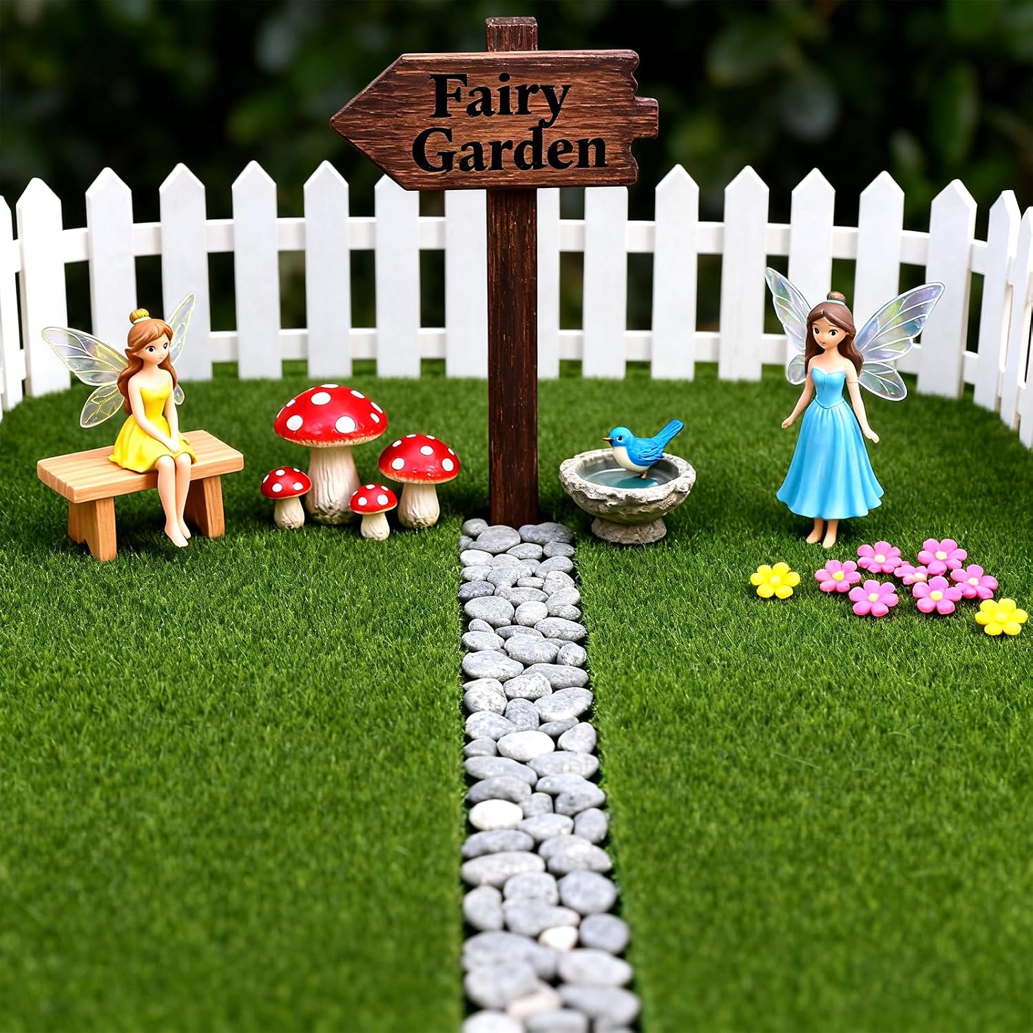 4Pcs 6x6 Inch Fake Grass Decor for Crafts, Premium Realistic Miniature Artificial Grass, Easy to Cut & Shape Artificial Turf for Mini Fairy Garden, Diorama