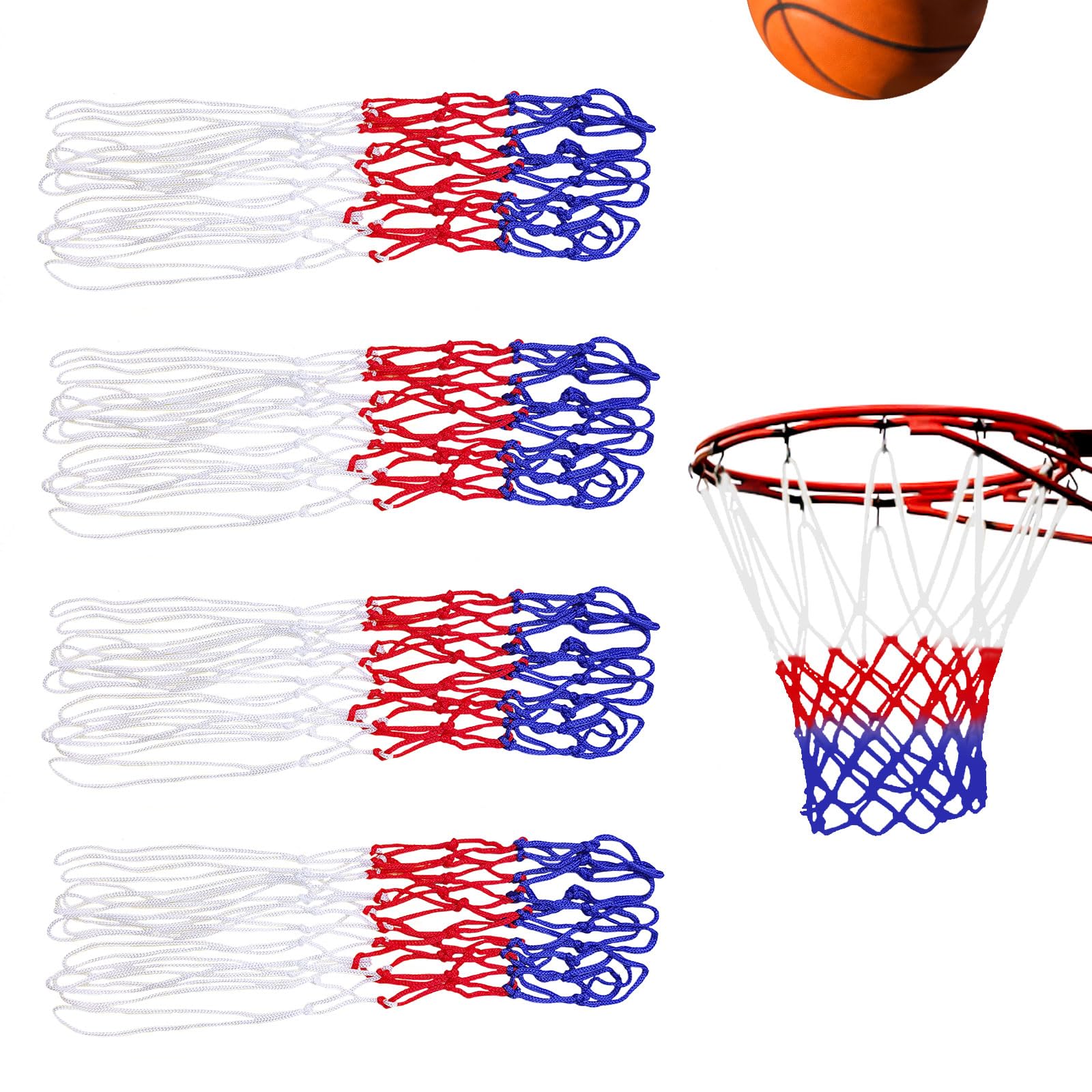Lot De 2 Paniers De Basket-ball En Nylon Robustes, Adaptés Aux Aires De Jeux Aux Ecoles Aux Sports D Interieur Et Outdoor Avec Filet Pour La Chambre