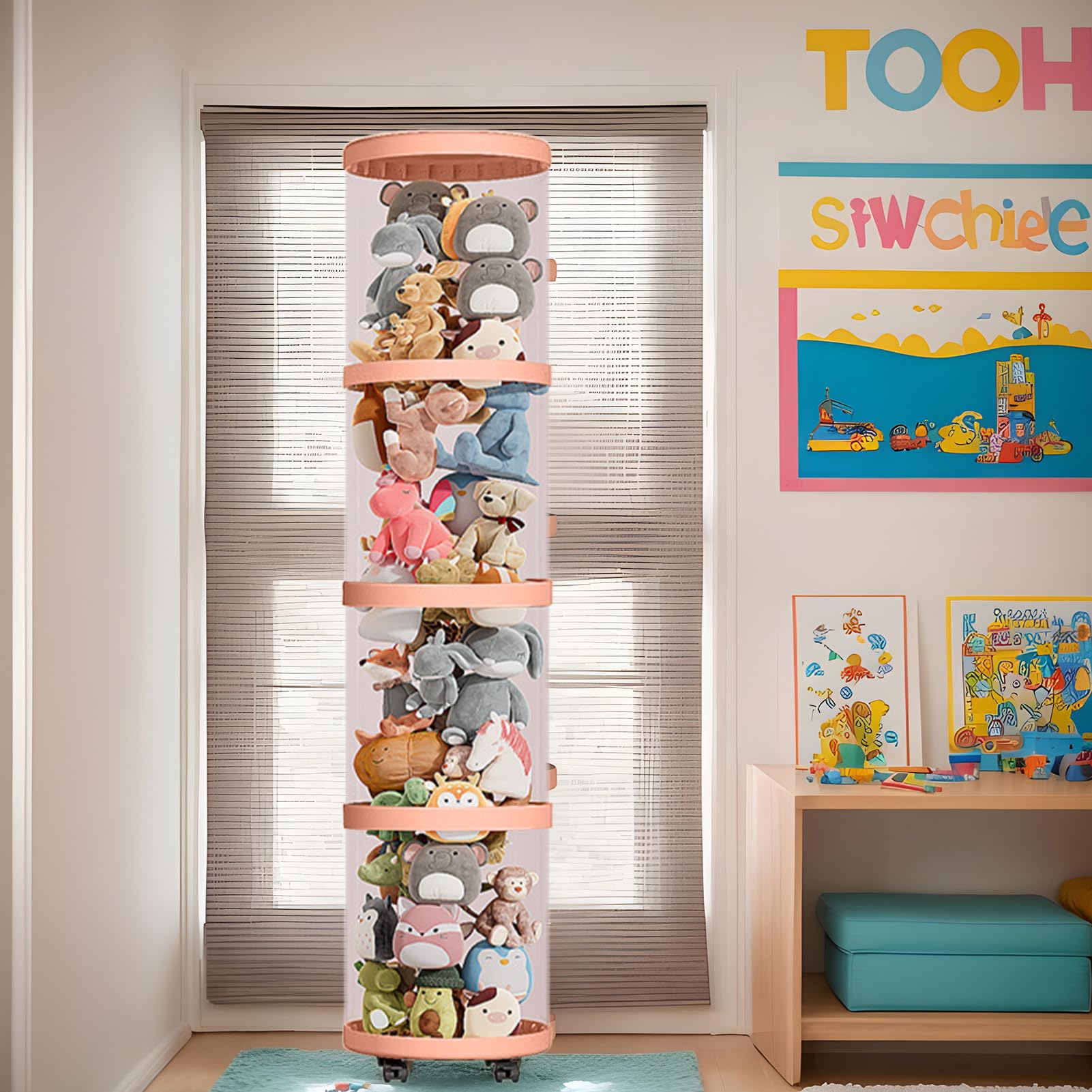Tubo organizador de animales de peluche,Almacenamiento de tubos de animales