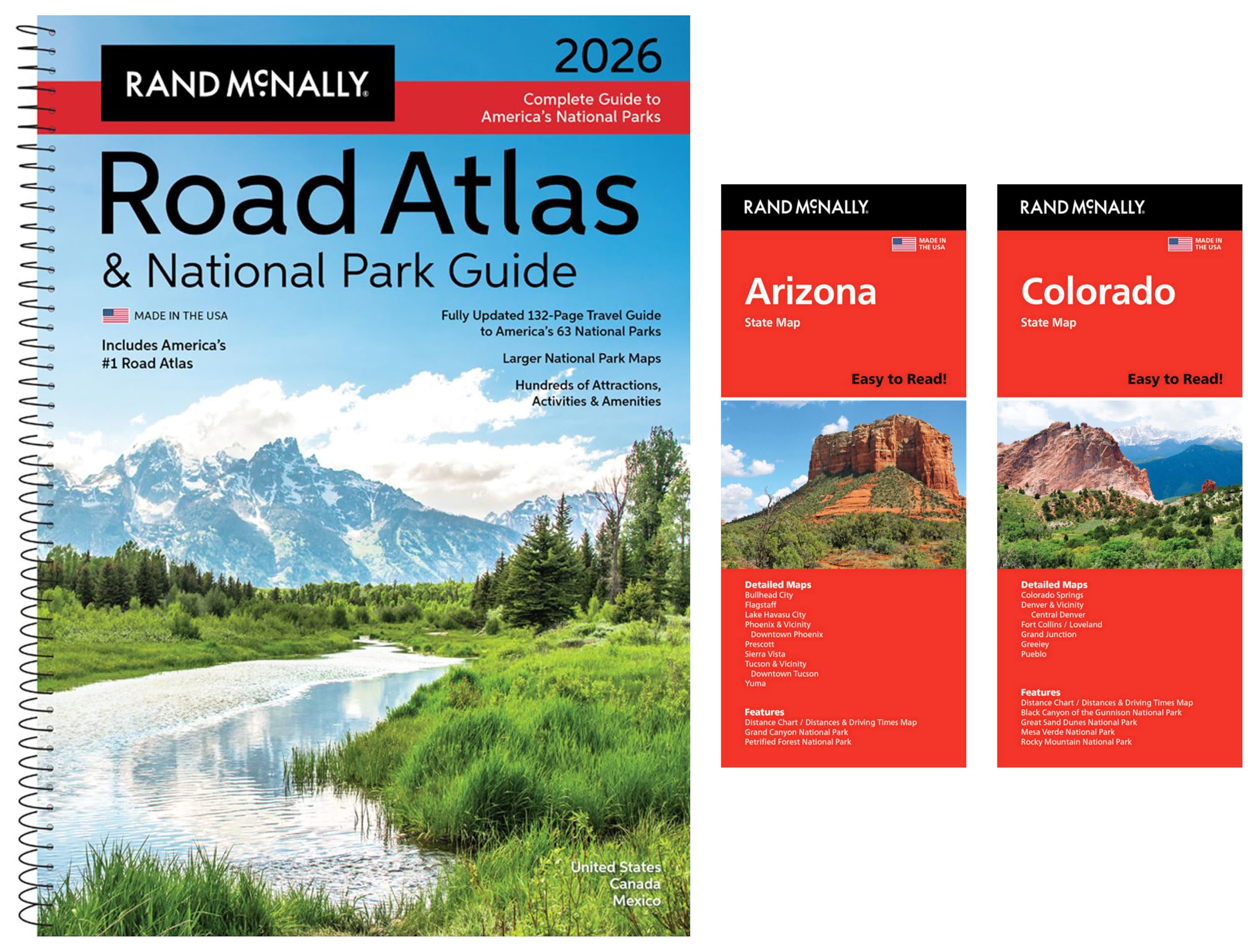 2026 Road Atlas & National Park Guide with Arizona & Colorado State Maps