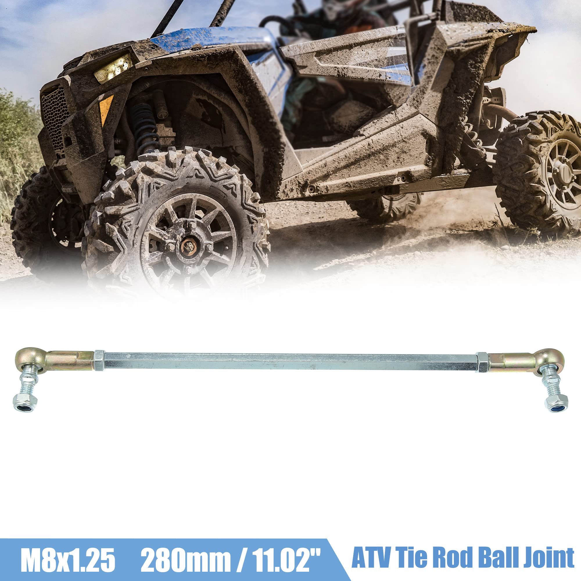 X AUTOHAUX ATV Lenkspurstange Kit Kugelkopf für 50cc 70cc 90cc 110cc 280mm