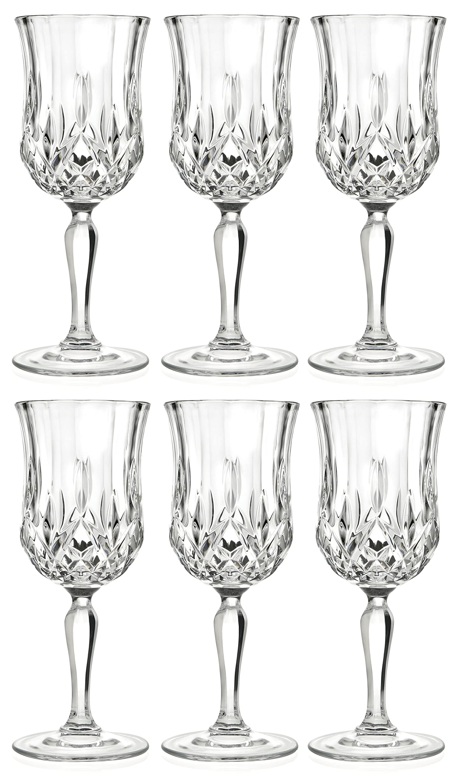 Barski Copa de vino – Copa – Vino tinto – vino blanco – Copa de agua – Copas de tallo – Juego de 6 copas – Cristal similar al cristal – 7.7 oz. Bellamente – Cristal cortado – Diseñado en Europa