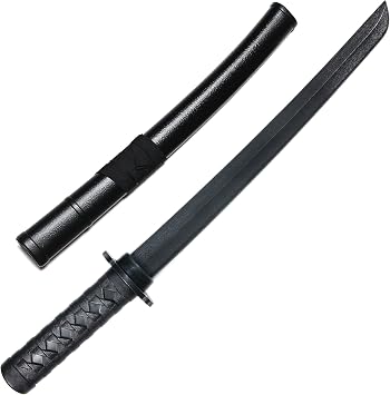 E-BOGU Polypropylene Practice Katana Mokume Style 24.5" with Black Saya Scabbard