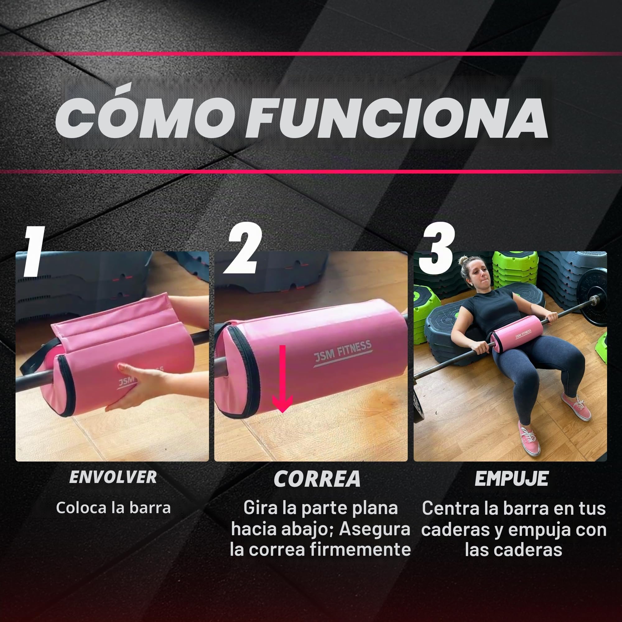 Almohadilla Hip Thrust – Protector Barra Gimnasio Extra Grueso – Almohadilla Barra para Empuje de Cadera y Glute Bridge – Pad con Espuma EPE para Mujeres y Hombres