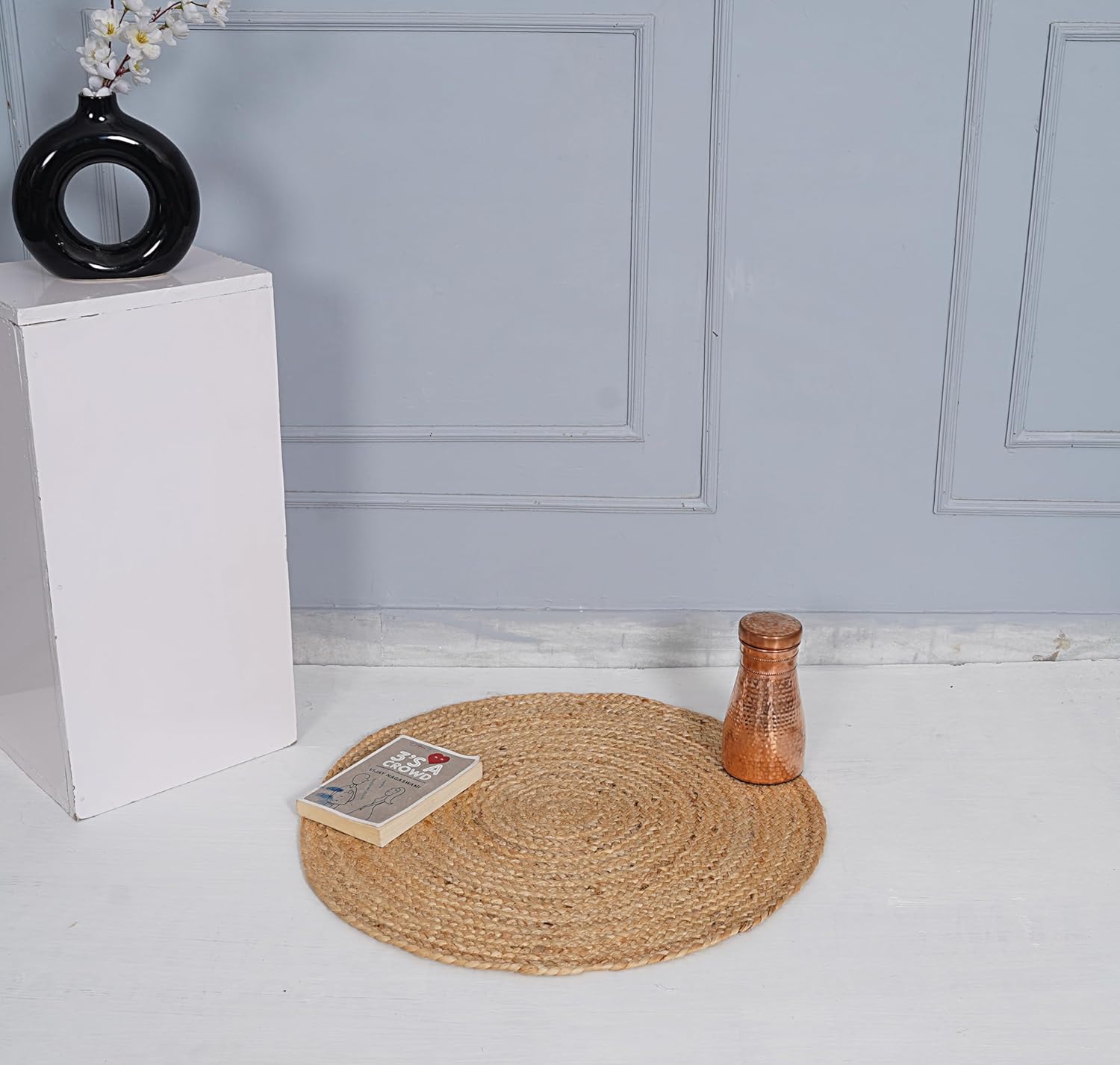 Hand Braided Round Jute Rug Area Round Rugs Custom Size Round Rug Indian Handmade Home Decor Round Rug (3'X3')