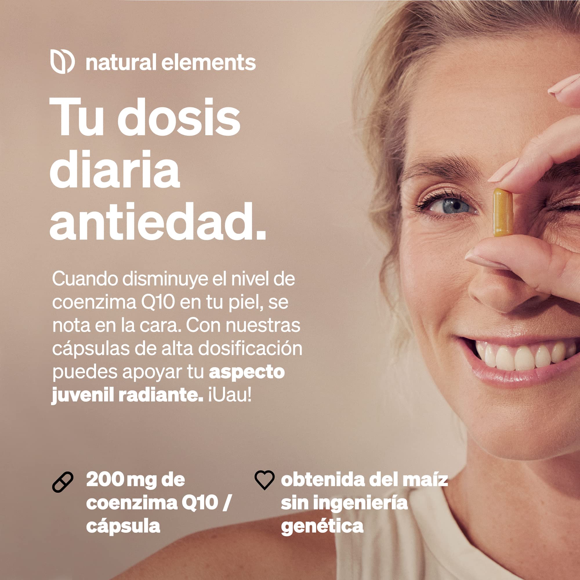 Coenzima Q10 200mg - 120 cápsulas veganas para 4 meses - CoQ10 procedente de fermentación de maíz - Probada en laboratorio y sin aditivos