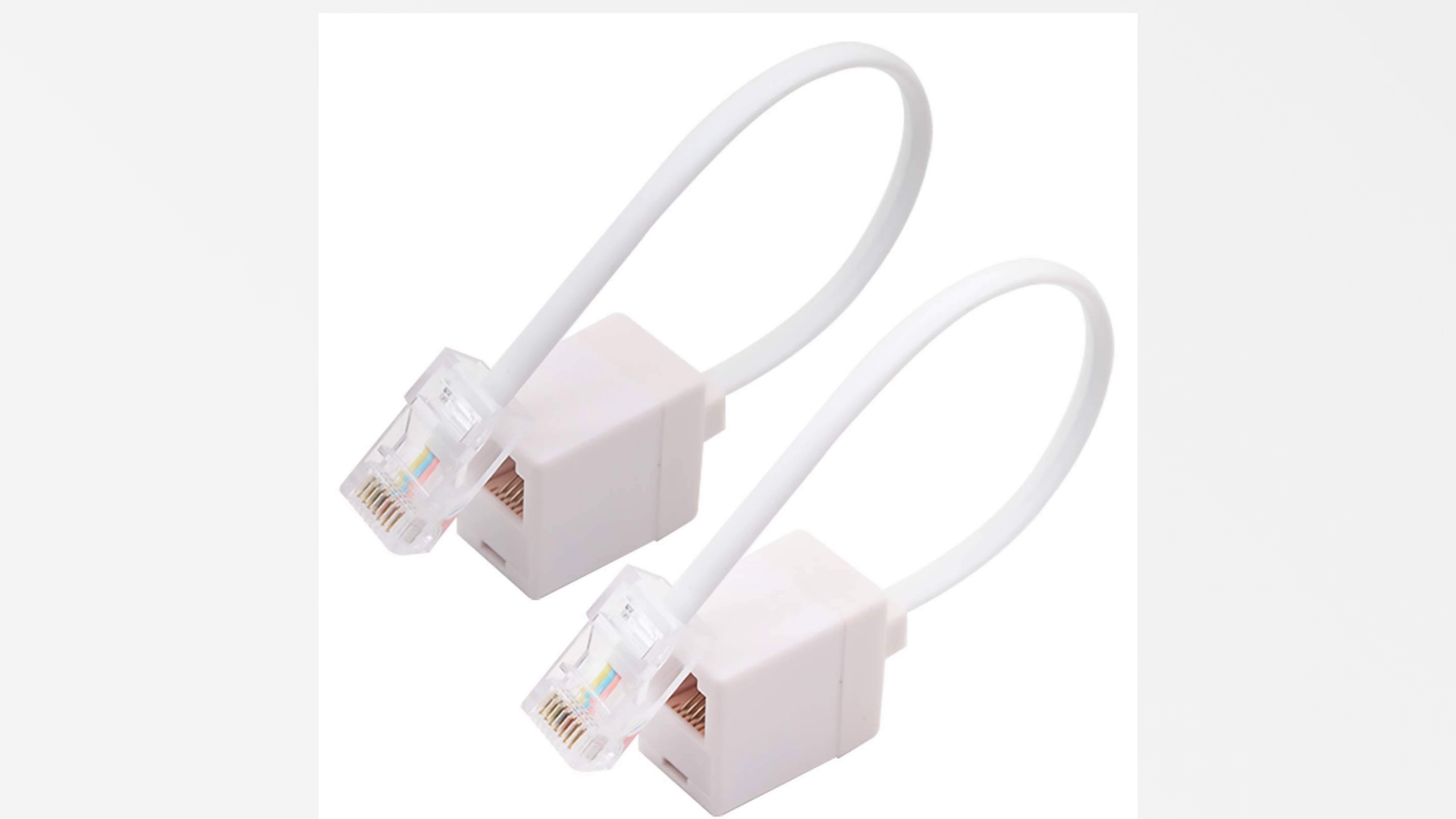 Pack 2 Adaptadores Convertidor RJ45 a RJ11 Blanco miniatura 7