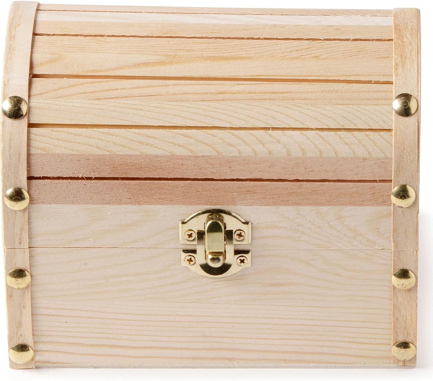 Make Market 6.5” Unfinished Wooden Domed Box - Ready-To-Decorate Wood Box for Trinkets, Coins, Jewlery, Valuables - Bulk 8 Pack