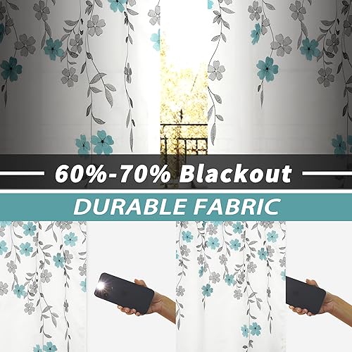 Miniatura 3 de DriftAway Drift Away Isabella Cortina bordada para oscurecer la habitación. Bordada a mano con diseño floral. Panel individual de 50 x 84 pulgadas.