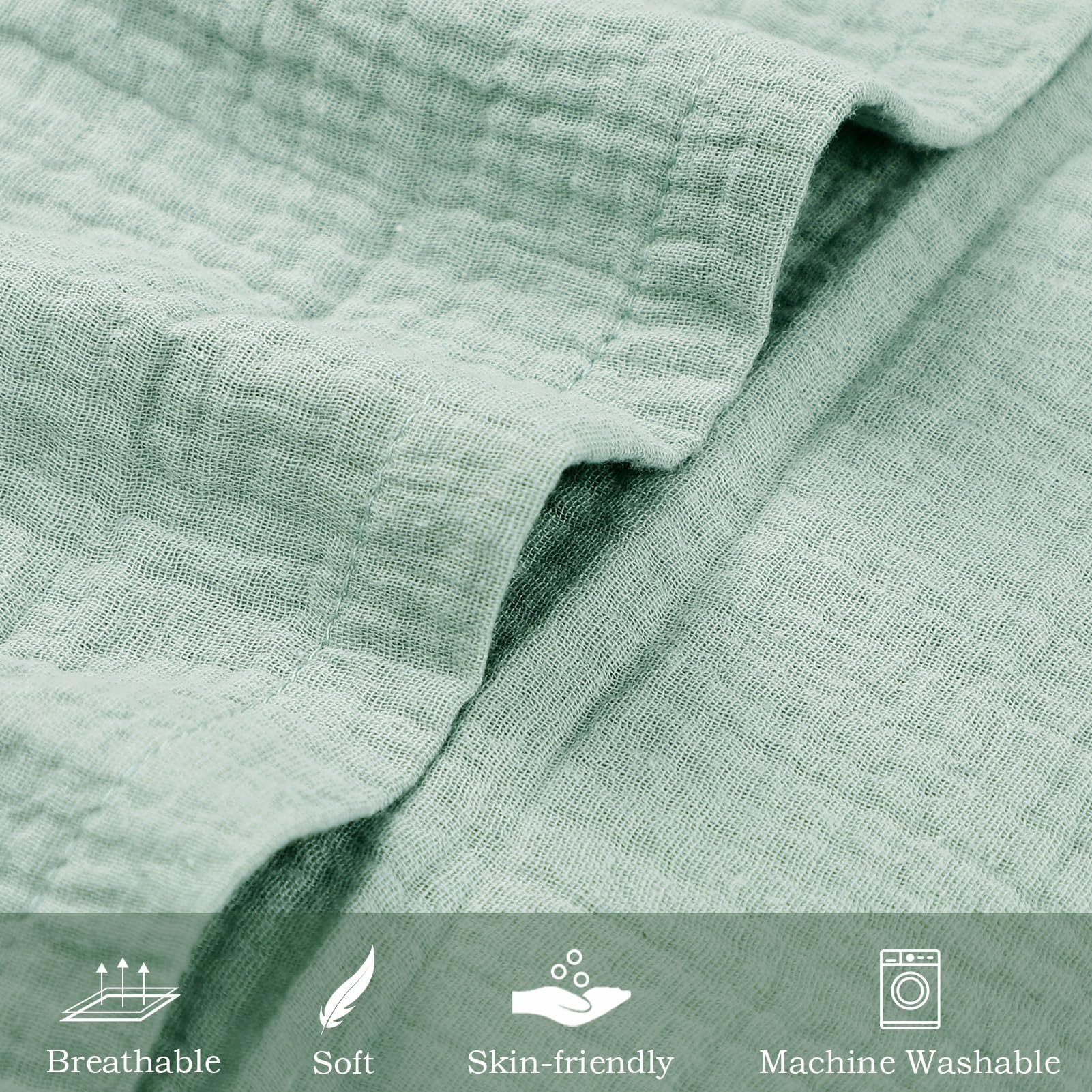 Jundetye Muslin Baby Lounger Cover, 2 Pack Muslin Cotton Newborn Lounger Cover for Girls Boys, Soft Removable Slipcover for for Infant Lounger, Green Rabbit