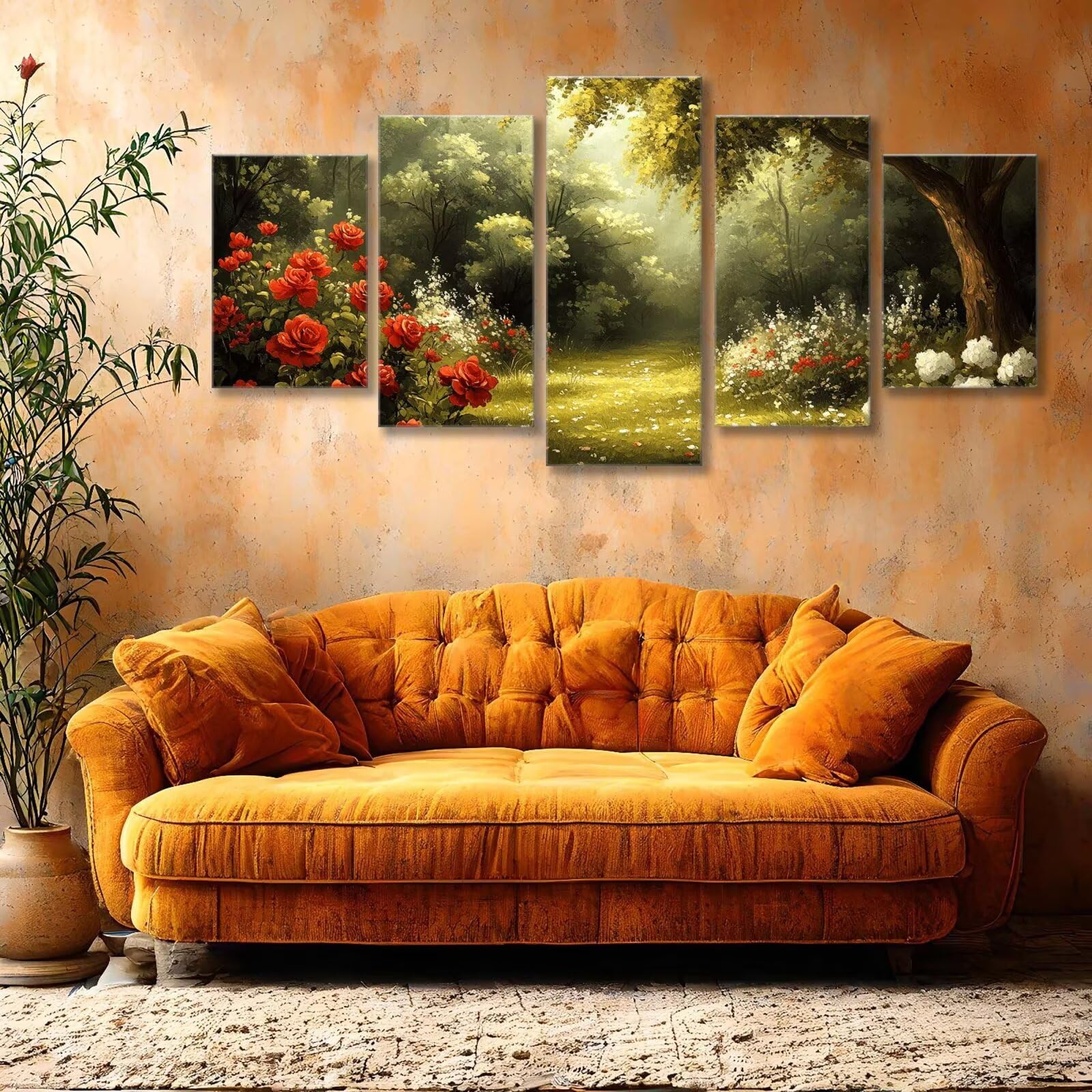 5 opakowań duży diamentowy obraz leśny obraz diamentowy ścieg krzyżykowy kompletny zestaw, 5D Lake Diamond Painting kompletny zestaw, haft krzyżykowy obraz diamentowy, dekoracja domu 250x125cm C-2969