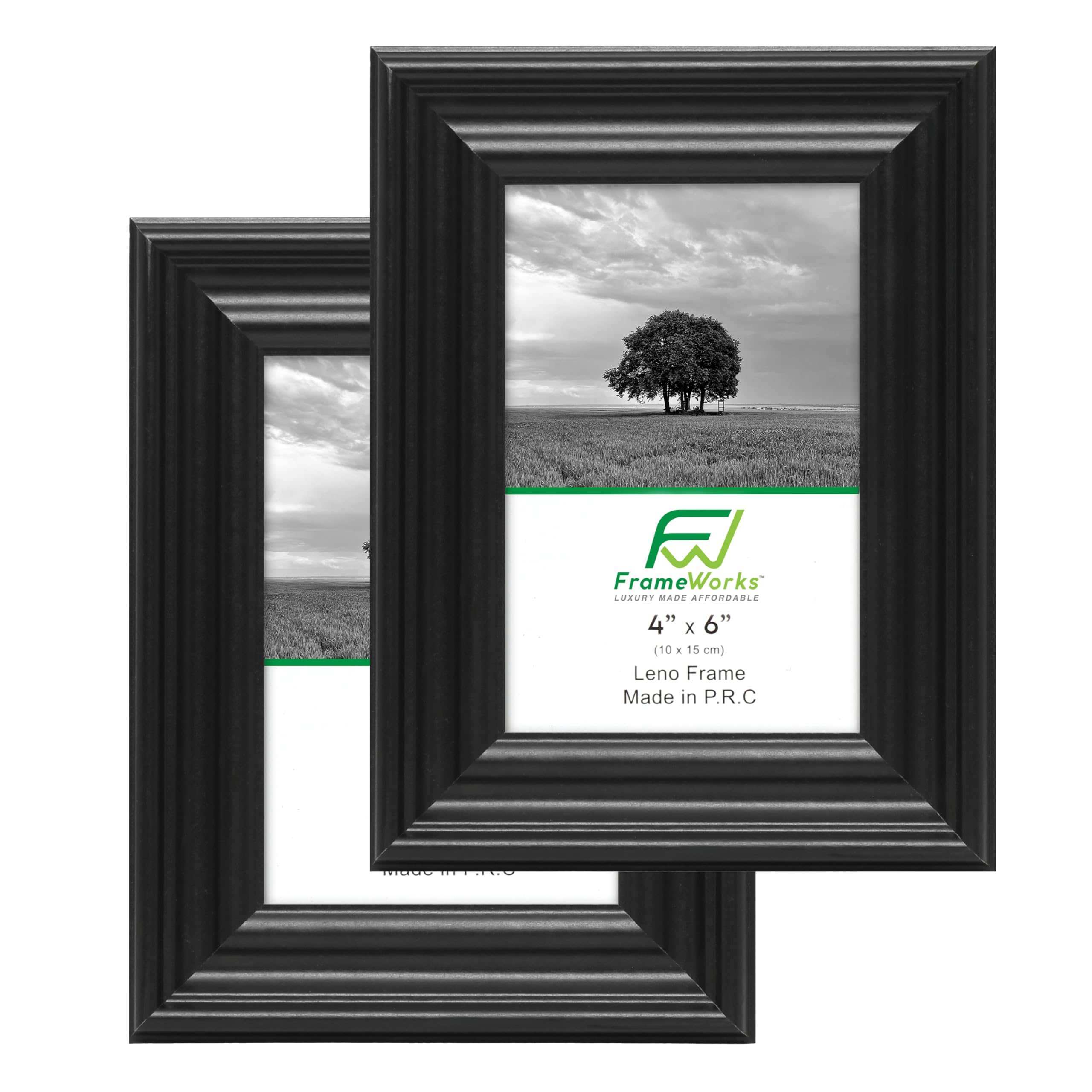 FrameWorks - 2-Pack - 5” x 7” Matted to 4" x 6" Black Wooden Picture Frames with Luxury Wide Molded Edge, Removable Mat, and Tempered Glass — Amazon image 17
