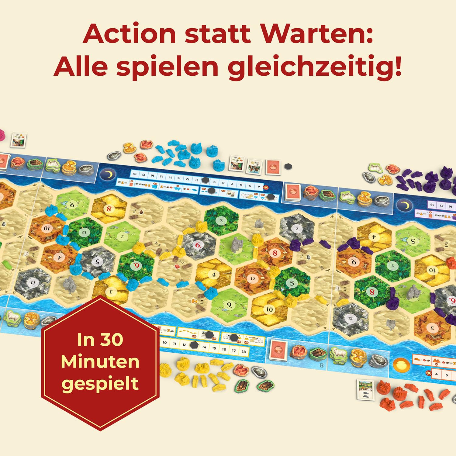 Kosmos 683290 Catan Connect, Catan Big Game für 4-6 Personen, mit Mehreren Connect-Spielen für beliebig große Spielrunden, EIN eigenständiges Spiel aus der Catan-Welt