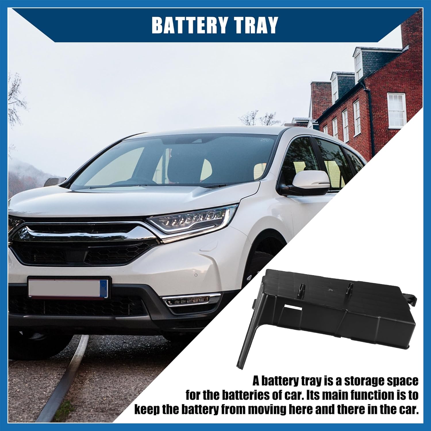 No.31521-T5A-000 / Battery Box for Honda Fit 2015-2017 for Honda HR-V 2016-2020 / Battery Tray/Durable/Plastic / 1 Pc/Black Item Replacement