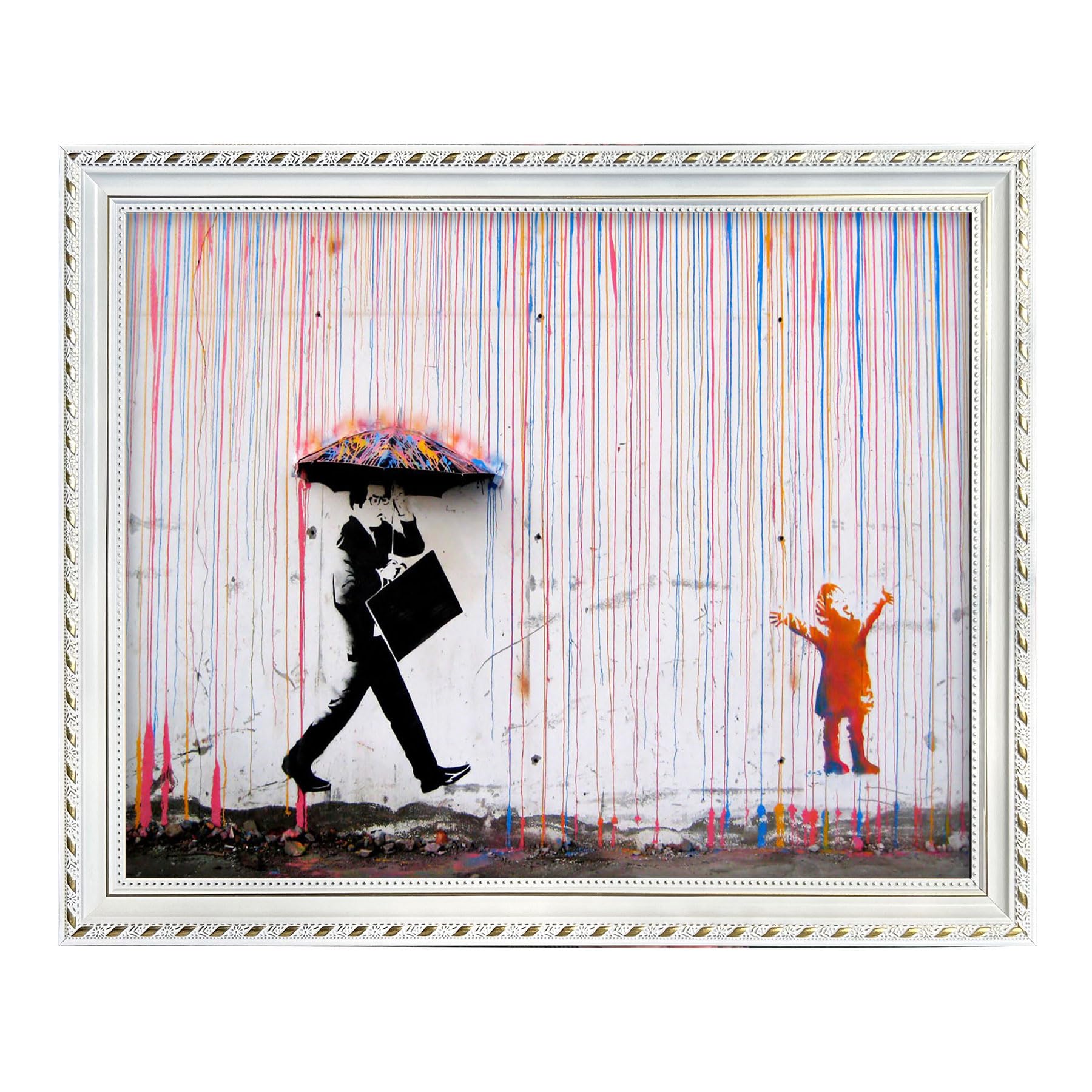 Amazon.com: Banksy Graffiti Wall Art Colorful Rain Pop Art Wall