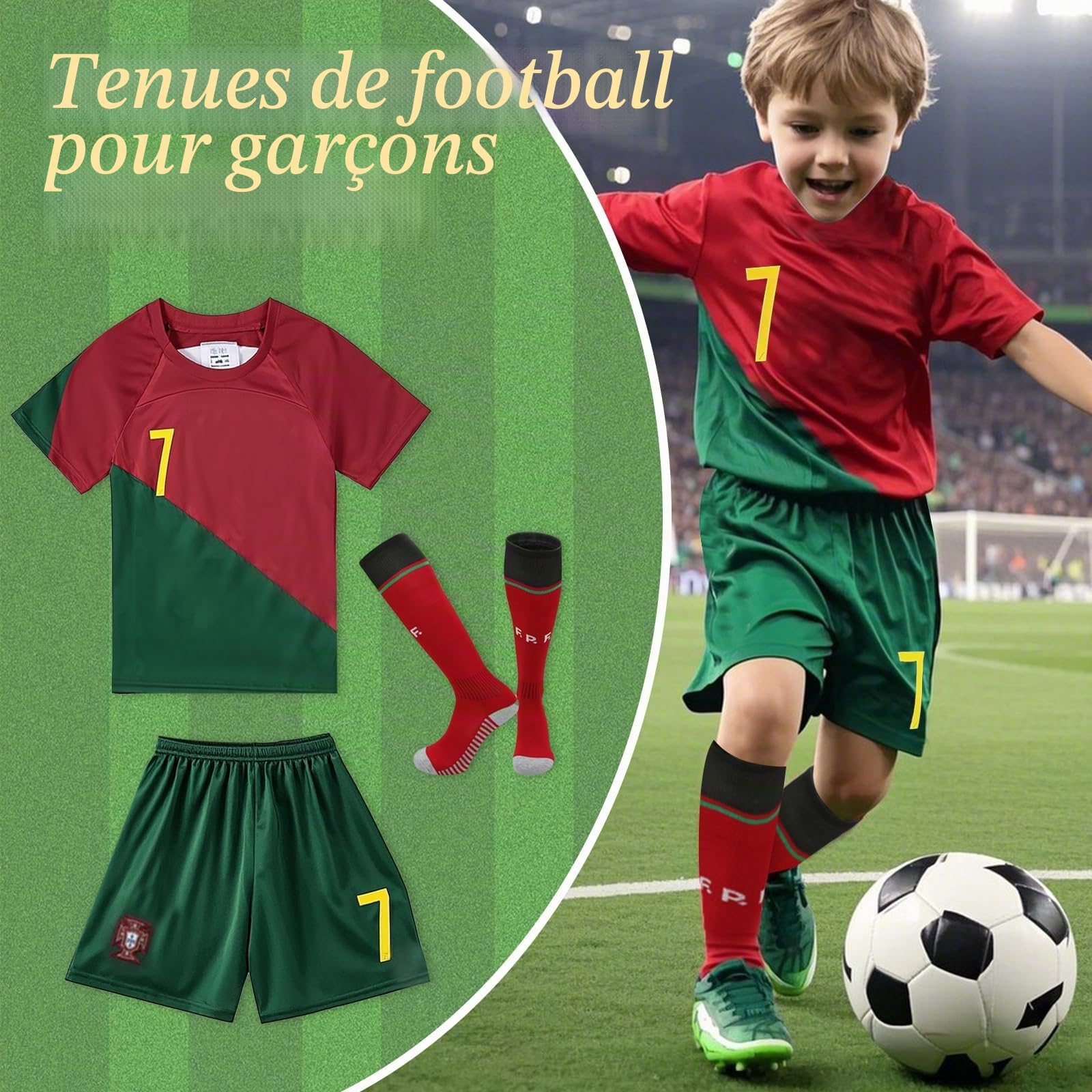Okdance Kit de football pour enfants, nouveaux kits de football pour garçons, maillots de football à domicile et à l'extérieur, vêtements d'entraînement cadeaux pour garçons et filles