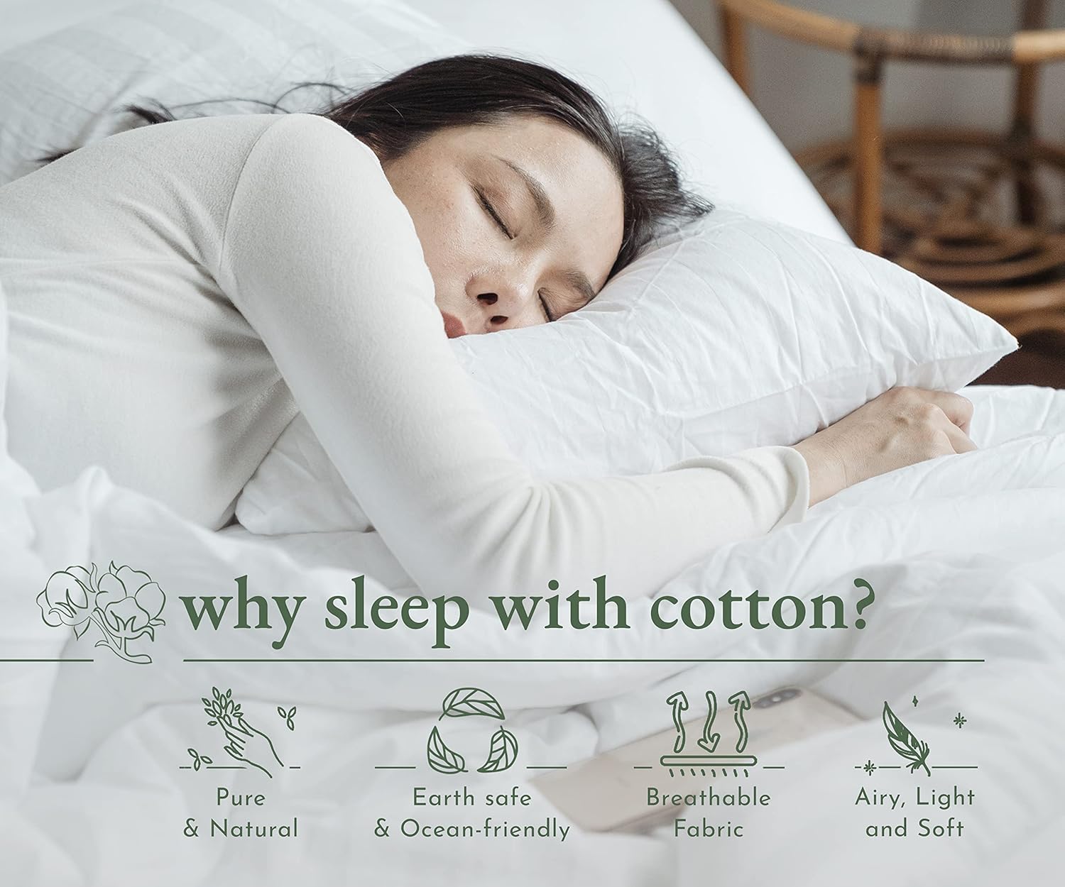 Pure White Flat Sheet Queen Size - 600 Thread Count 100% Natural Cotton, Breathable 1 Piece Bed Sheet, Smooth Sateen Weave Top Sheet : Home & Kitchen