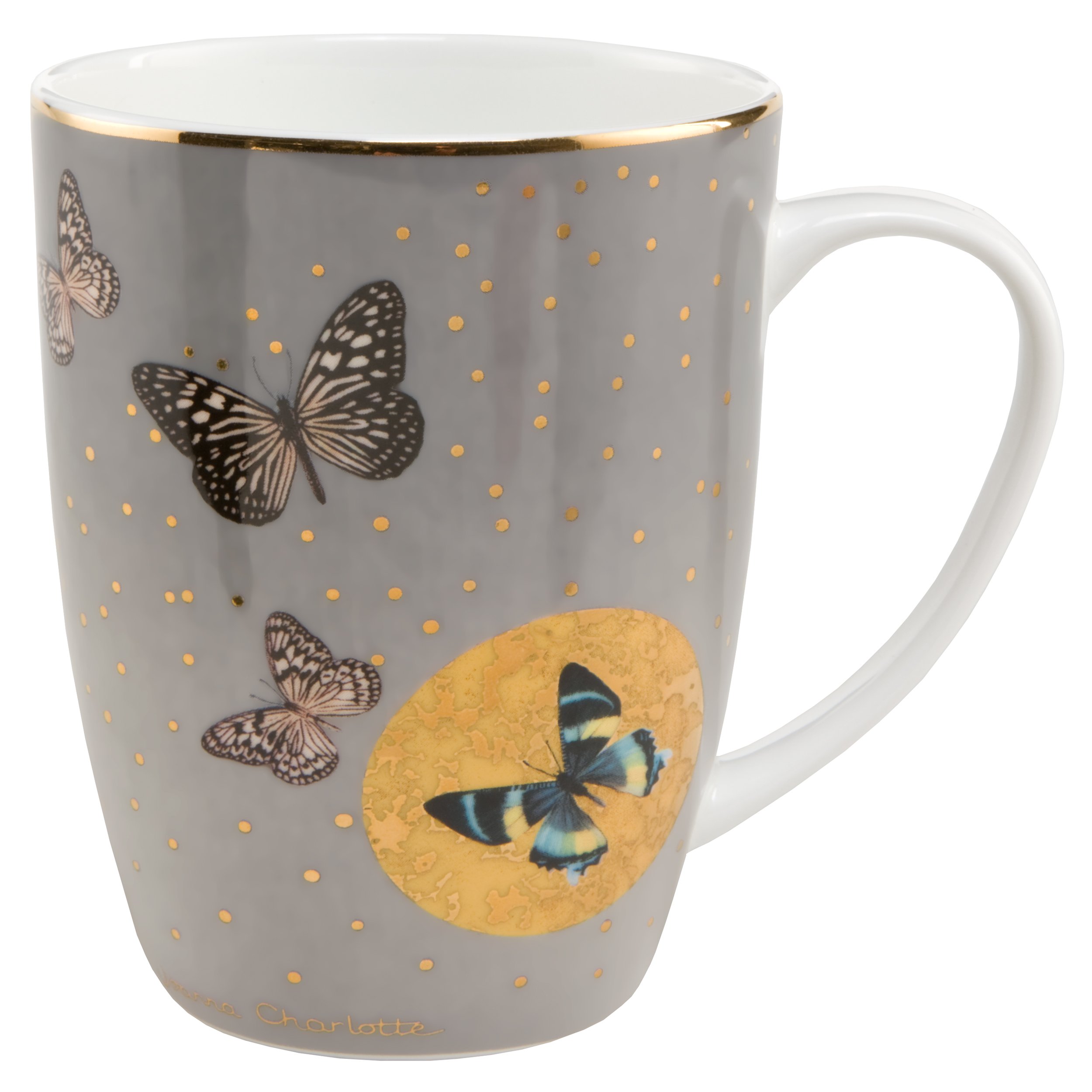 GoebelGrey Butterflies Artist Mug, Cup, Artis Orbis, Art, Decoration, Joanna Charlotte, Bone China Porcelain, 400 ml, 26150281