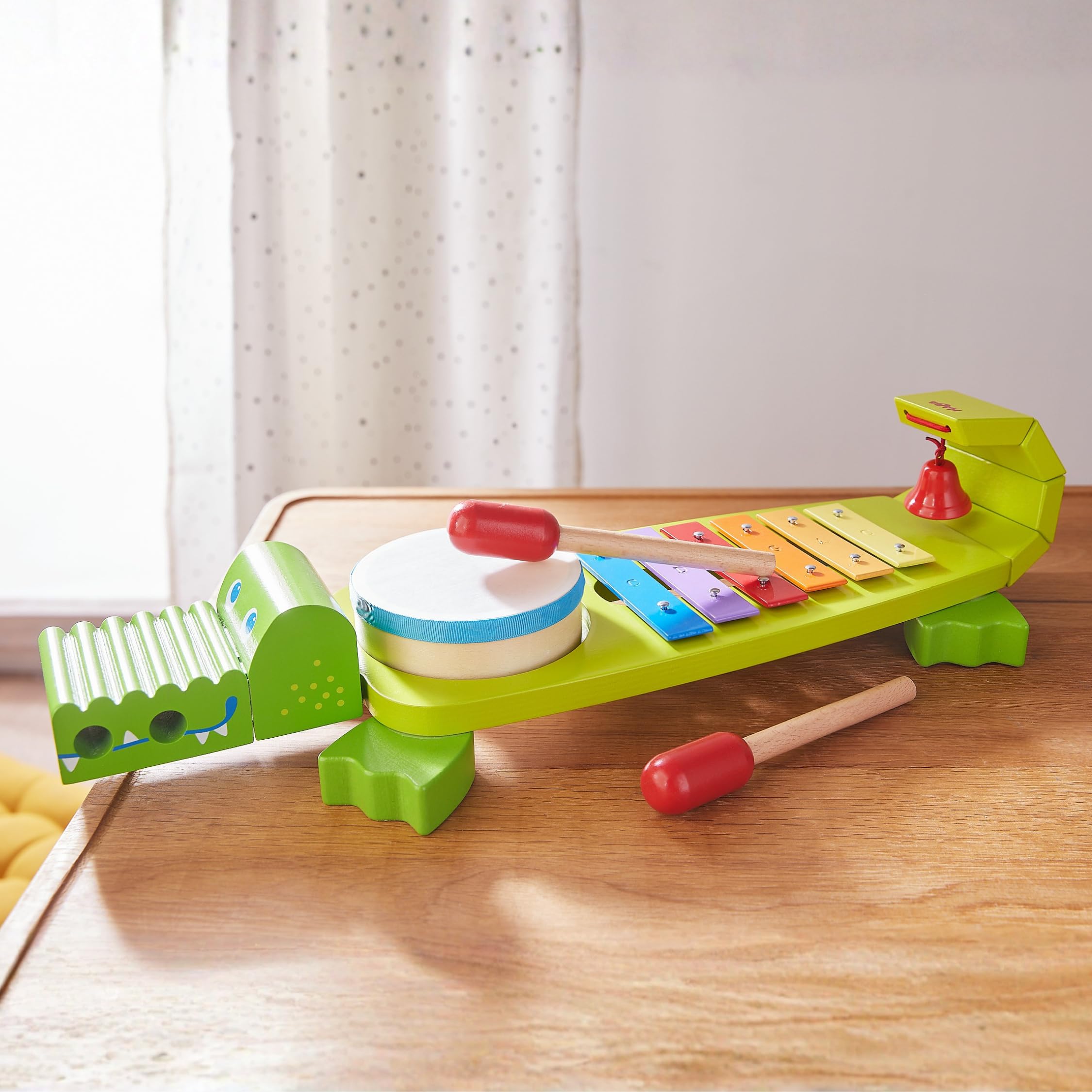 HABA - Jeux d'instruments et de Musique - Xylophone - Crocodile Musical - 2 Ans et Plus - 302566