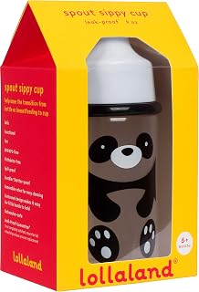 Lollaland Panda Bear, 9 ounce, 6 months Plus, Spill and Leak Proof, Bite Proof, Easy Grip, Hard Spout, BPA Free, Dishwasher Safe, Sippy Cup