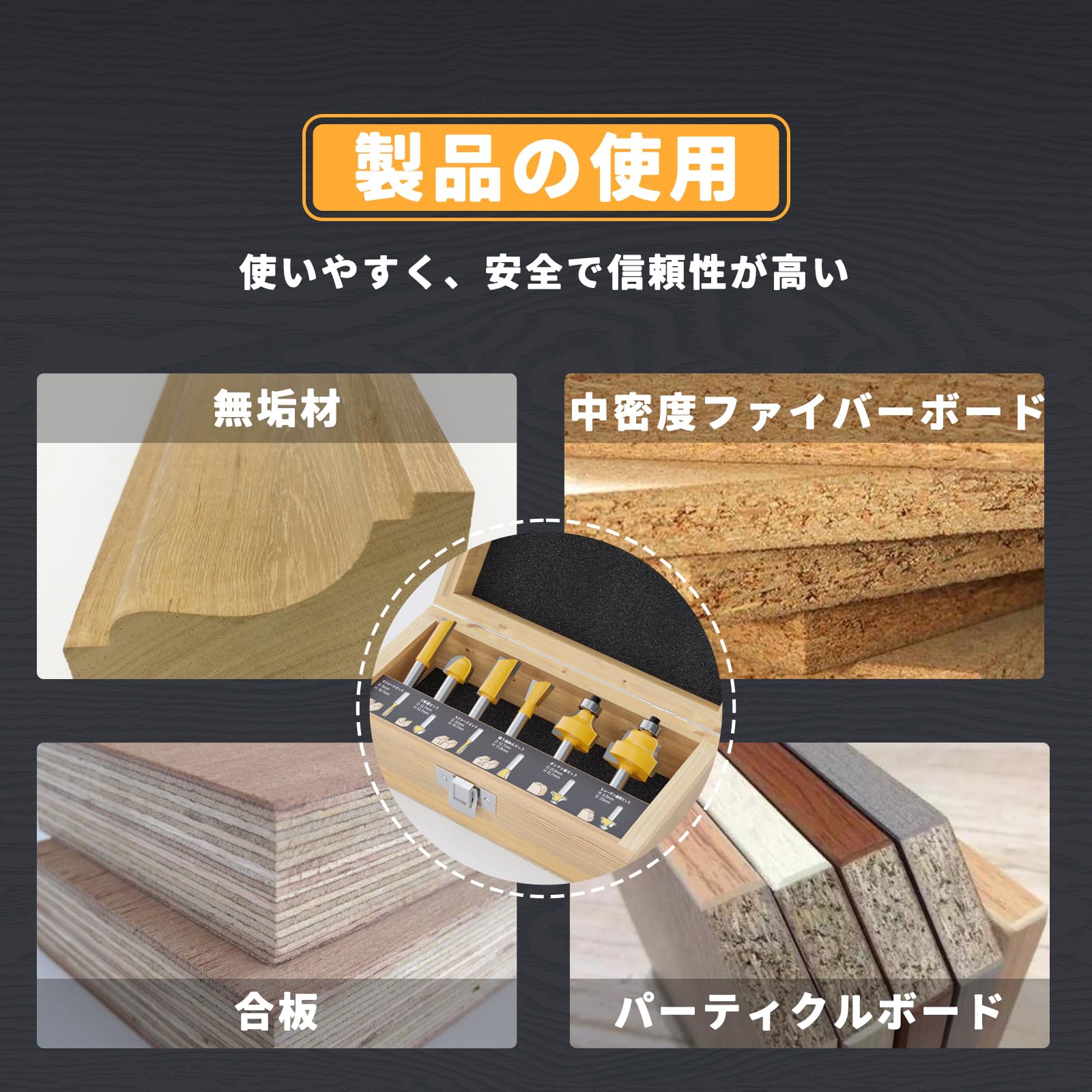 Amazon | CSOOM 6ピースセット シャフト径6mm 木工用トリミングビット