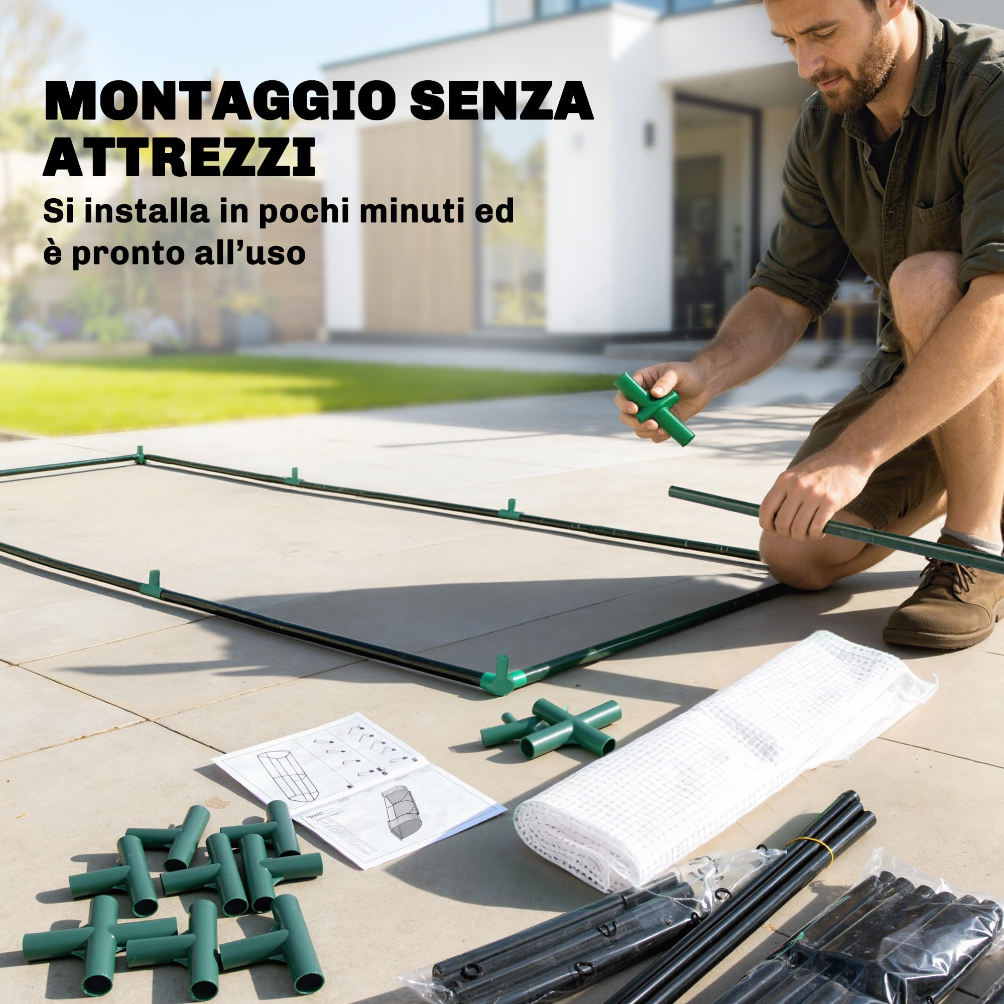Outsunny Serra da Giardino 2x1x0.8 m con Finestre Avvolgibili Bianco | Serra per Orto, Struttura in Acciaio, Copertura PE, per Orto Verdure Fiori Frutta, Anti UV