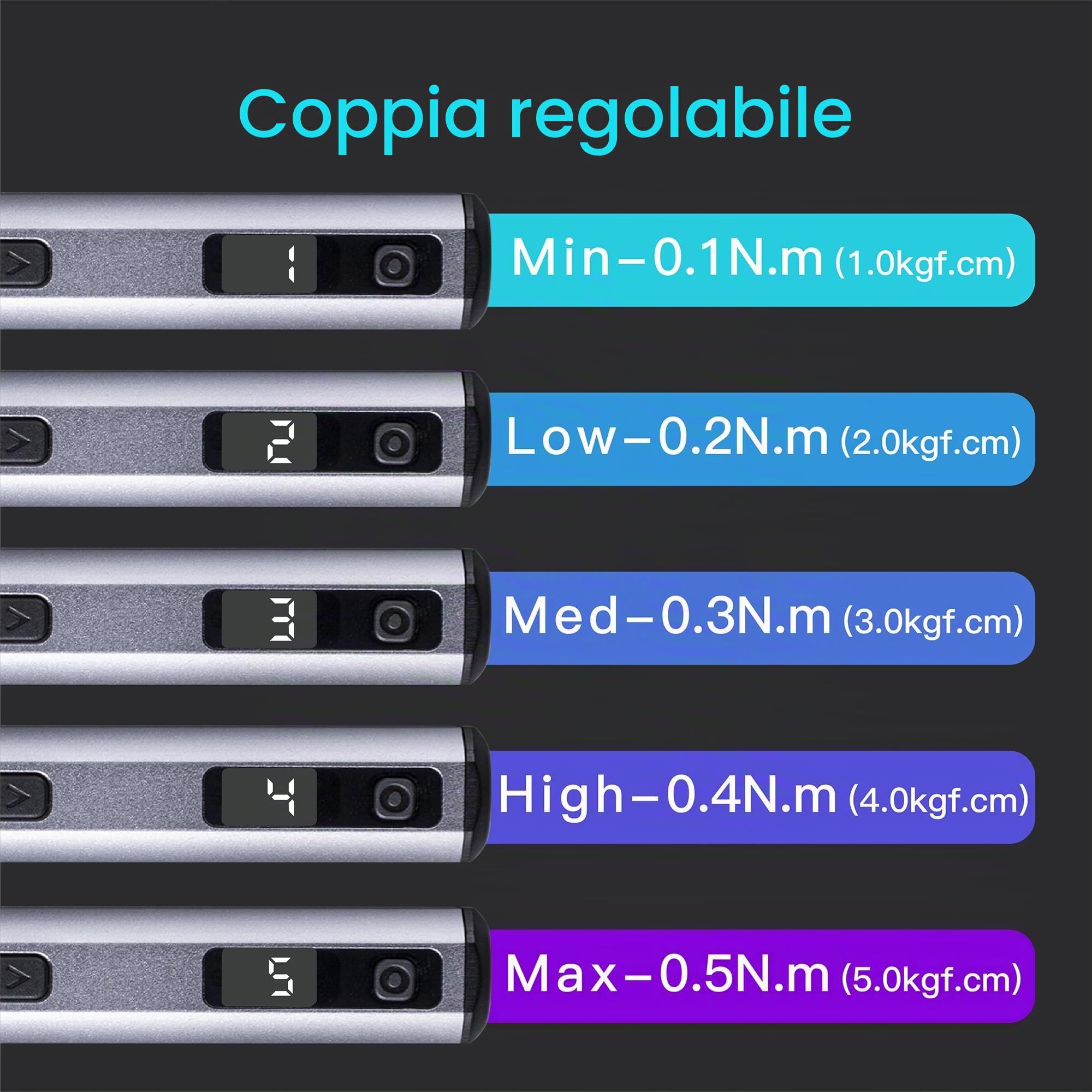 ARROWMAX Mini cacciavite elettrico, 60 in 1, set di cacciaviti elettrici di precisione con punte magnetiche, 5 modalità di coppia, kit di strumenti cacciavite senza fili per riparazione di telefono
