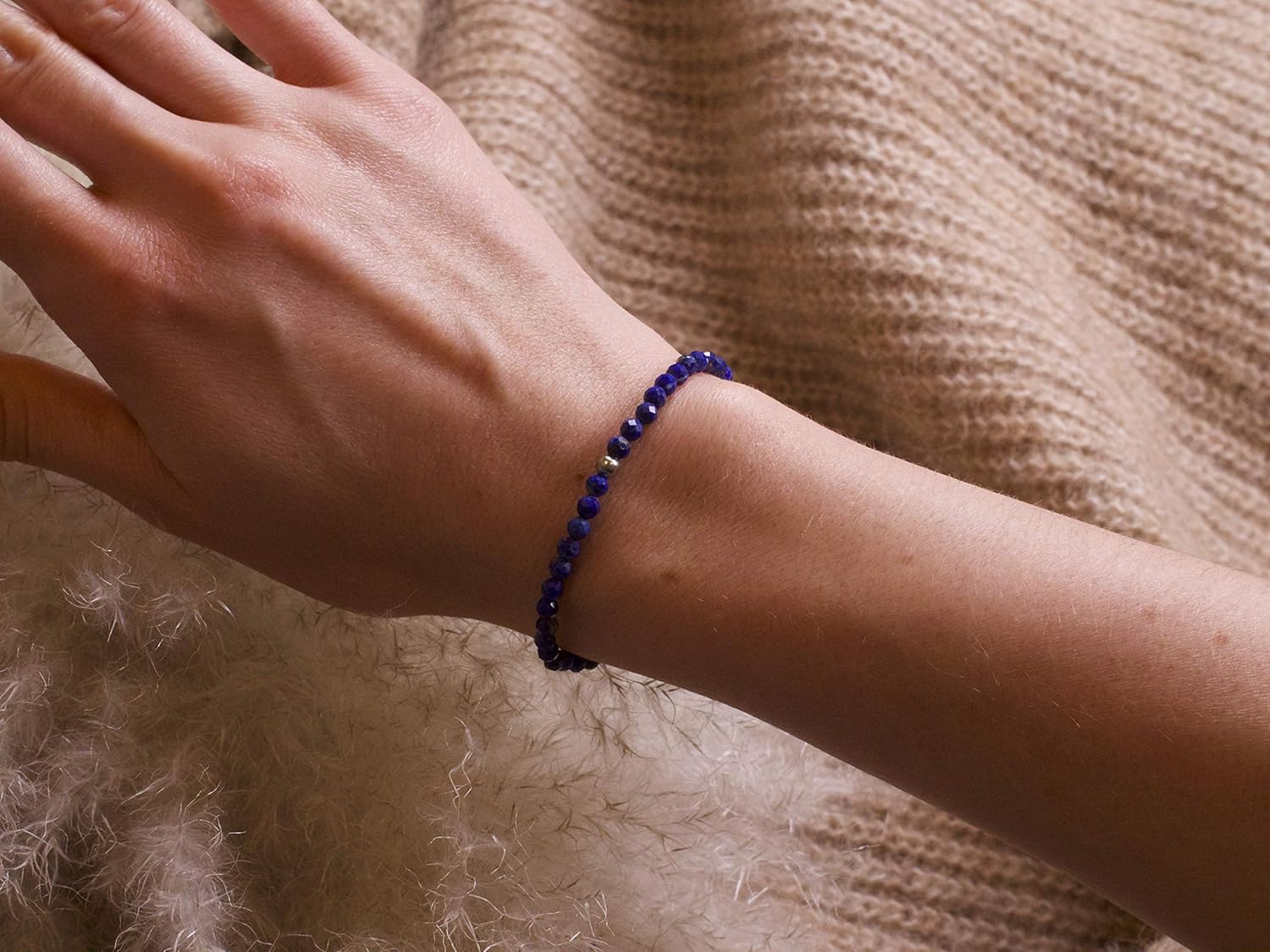 BERGERLIN Real natural stone bracelet - Tested and certified in Germany - Genuine bracelets with 925 Sterling silver pearl and faceted pearls - Image 3