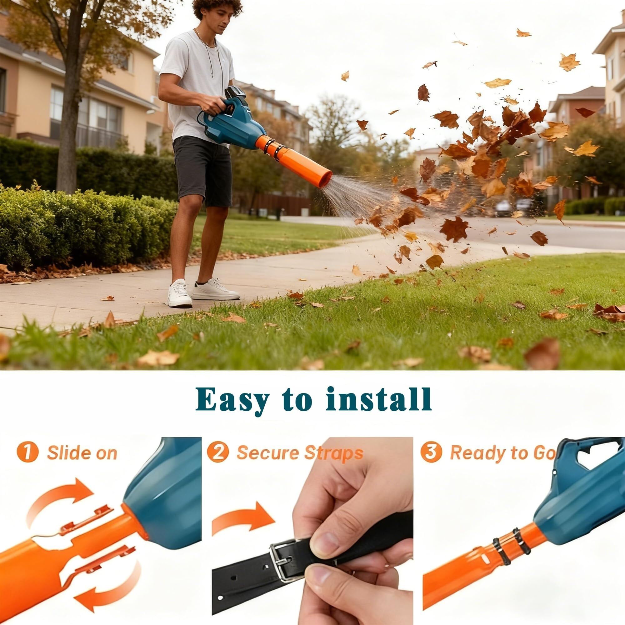 Accesorio para soplador de hojas – Amplificador de aire para soplador de hojas, extensión de boquilla turbo que aumenta la velocidad y la potencia, universal se adapta a todos los sopladores de
