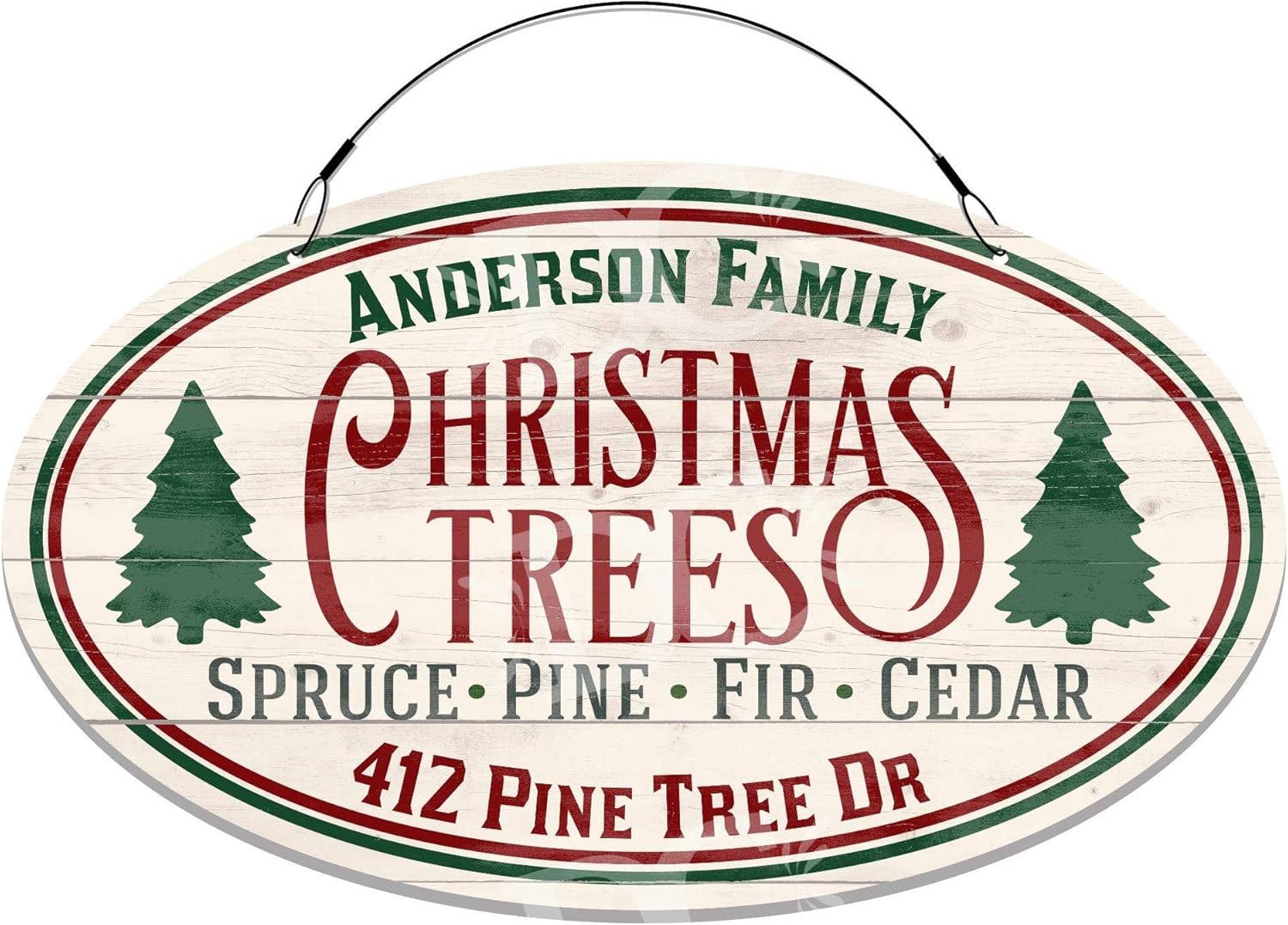 Christmas Tree Farm Themed Home Address Small Size Welcome Sign