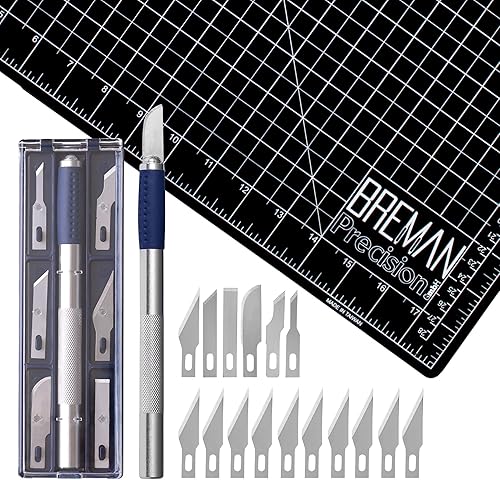 WA Portman - Juego de cuchillos para manualidades y alfombrilla de corte para manualidades, 9 x 12 pulgadas, tabla de cortar de 2 caras y 7