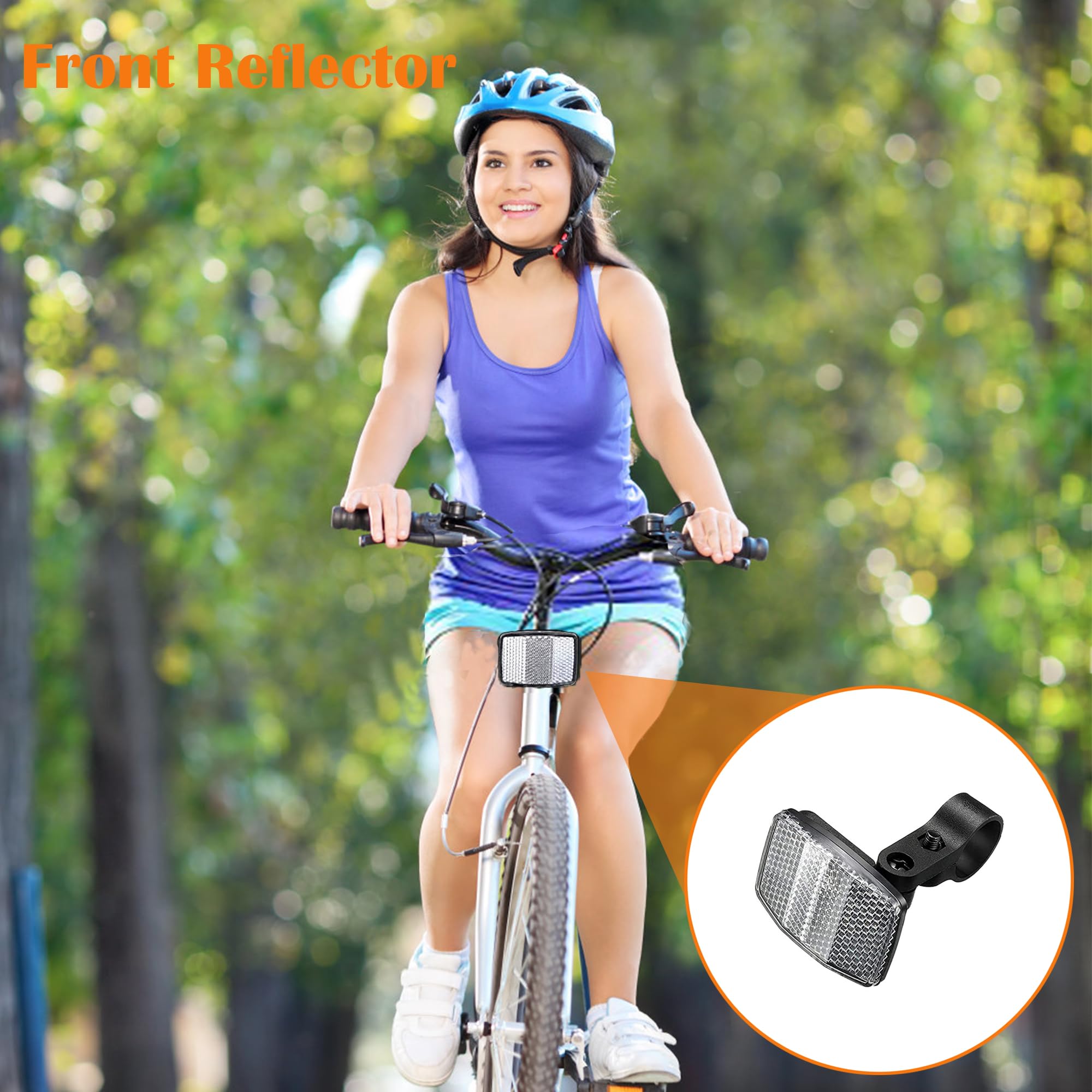 Bike Reflectors For Night Riding 2pcs Bicycle Front Rear Reflector