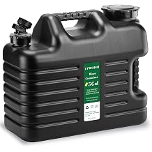 UPWOIGH 5 Gallon Water Jug, Thickened Water Storage Container, Truly Leak-Proof Black Water Tank, BPA Free Portable Emergency Water Can for Camping, Overlanding, Hiking Outdoors