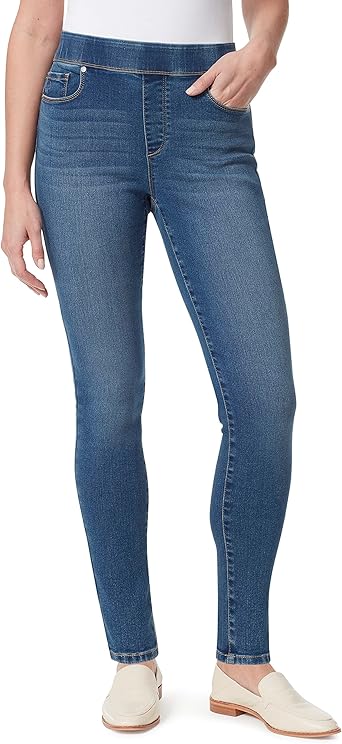Gloria Vanderbilt Avery Slim Pull On Pant Petite Pantalones, Piel