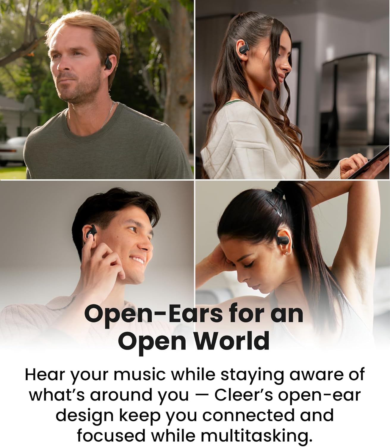 Cleer ARC 4 Plus Open Ear Earbuds,True Wireless Bluetooth Earphones with Dolby Audio and Head Tracking, Earhook Earbuds with 34H Playtime, IPX7 Waterproof Sports Headphones for Workout, EQ, Black - Image 7