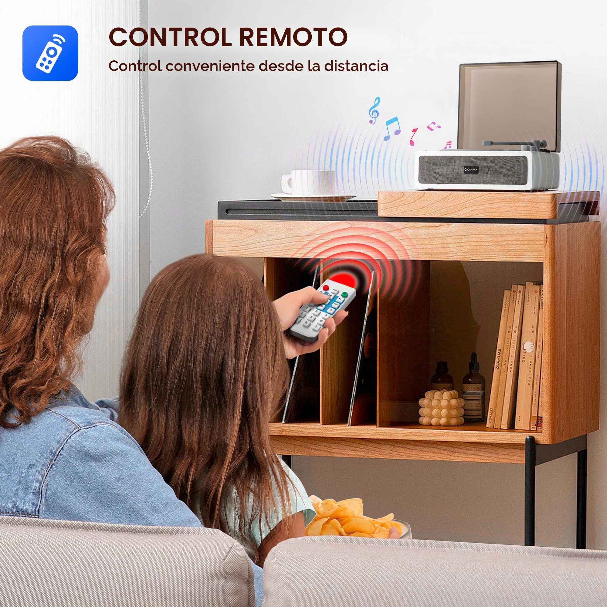 CAHAYA Reproductor de CD Portátil para Uso en el Hogar con Altavoces Hi-Fi Duales Integrados, Control Remoto y Conexión para Teléfono y PC Perfecto como Regalo