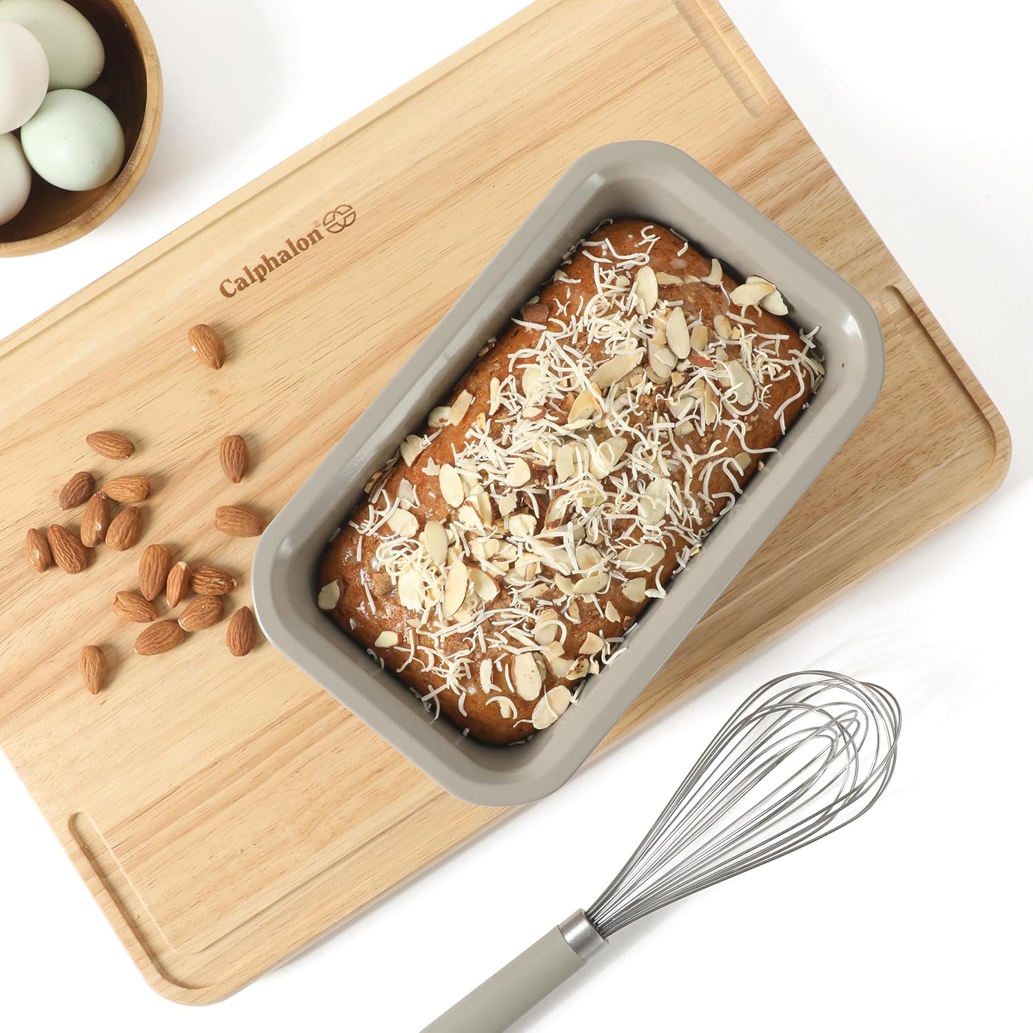 Calphalon Legacy 10-Piece Nonstick Bakeware Set, PFA-Free Nonstick Coating, Oven Safe, Includes Sheet Pans, Muffin Pan, Round Cake Pans, Loaf Pan and Cooling Rack, Cream Grey