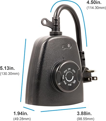 Miniatura 12 de GE 15138. Temporizador mecánico resistente, para exterior, de 2 tomas, para enchufar, programable a 24 Horas.