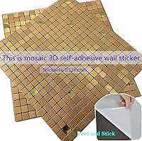 Vista 2 de XUANINY Azulejos de protección contra salpicaduras para cocina, baño, chimenea, mosaico de aluminio metálico autoadhesivo (12 x 12 pulgadas)