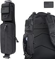 Vista 8 de WYNEX Bolsa de accesorios Molle de doble cremallera, bolsa de bolsillo para mochila, correa para el hombro, accesorio Molle, accesorios tácticos