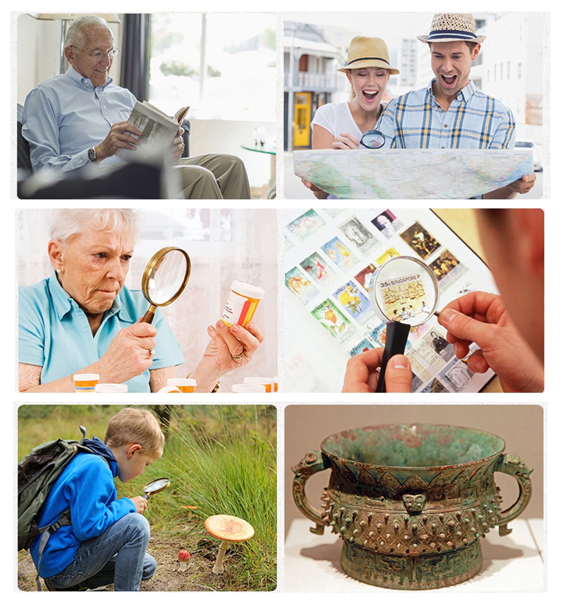 Lighted Magnifying Glass Handheld,3-30X / 60X Large Magnifying Glass with Light,Led Magnifiers for Seniors,Reading Books, Medicine Bottle Small Font - Image 8