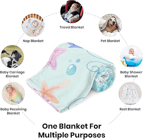 Miniatura 7 de J&SBGFT Manta personalizada para bebé niña, manta de bebé personalizada, manta de envoltura con nombre de niña, mantas de recepción de sirena,