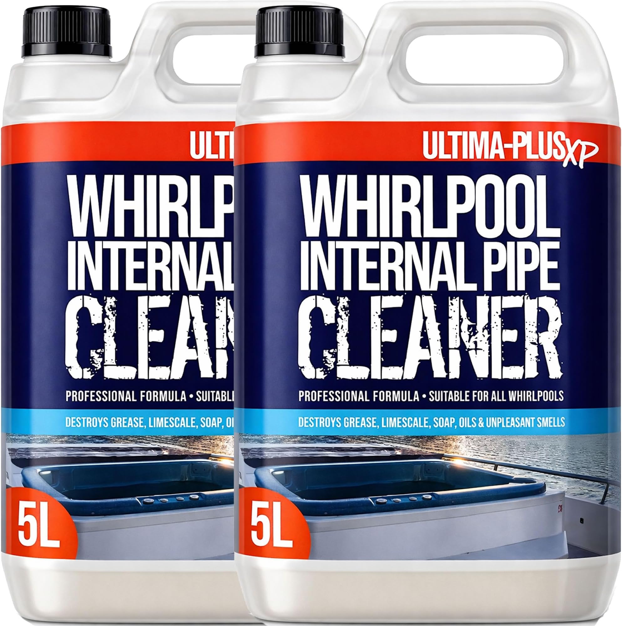 ULTIMA-PLUS XP Whirlpool Internal Pipe Cleaner - Deeply Cleans & Removes Limescale, Dirt & Odours - Suitable for all Whirlpools (10 Litres)