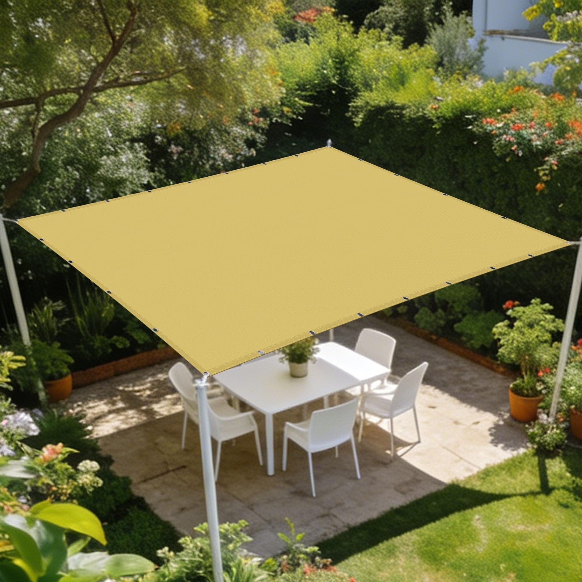 Toile ombrage imperméable rectangulaire pour stopper la chaleur sur un balcon exposé plein sud