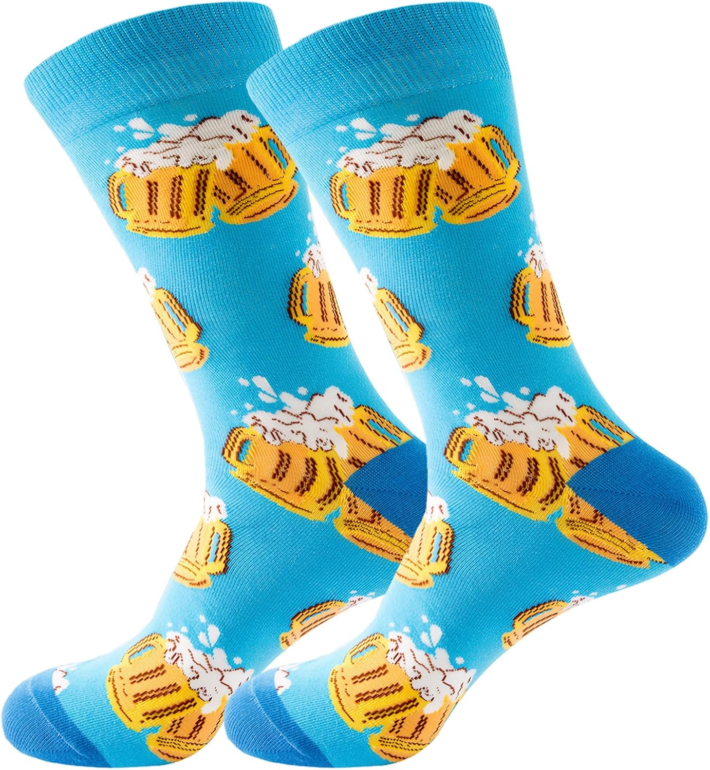 DRASEX Men's Colorful Dress Socks Novelty Funny Fancy Funky Pattern Combed Cotton Casual Crazy Crew Socks - Image 8