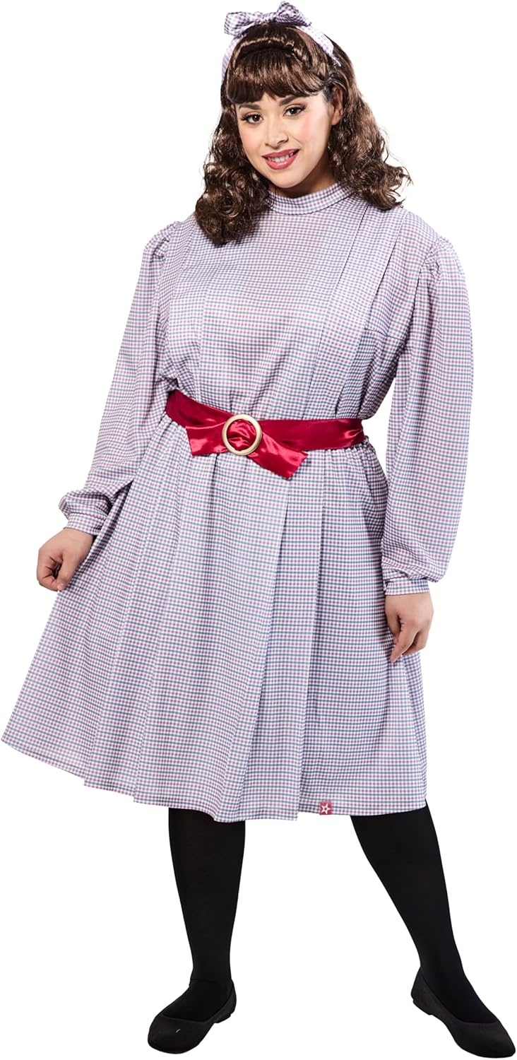 Rubies American Girl Womens Samantha Parkington Plaid Costume Dress Set