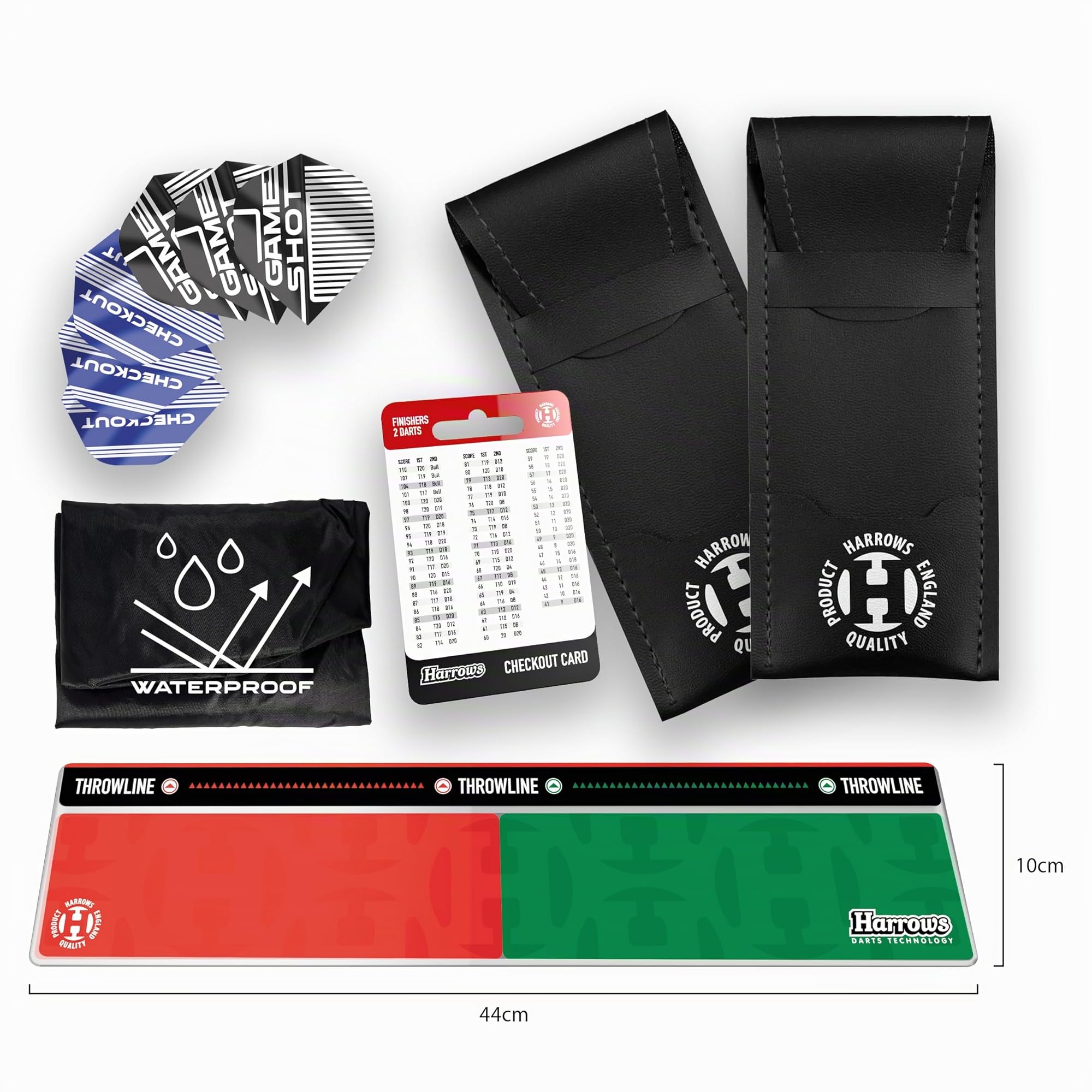 Harrows Dartboard Schrank Sets - Auswahl von Pro's Choice Holzschrank oder Top Shot Aluminium Set mit offizieller Wettkampfboard, 6 Darts & Zubehör - Home, Club & Geschenk Optionen (Aluminium)