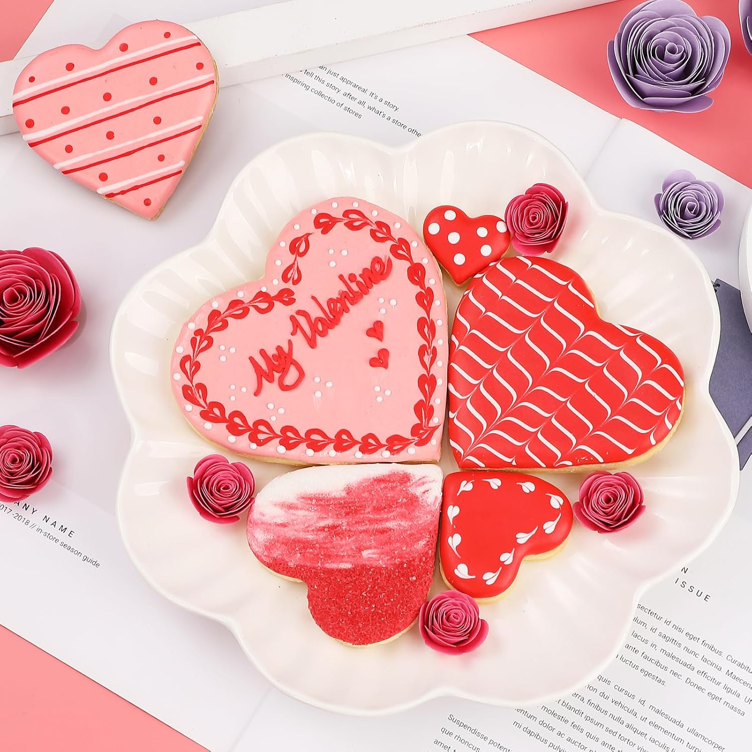 Heart Cookie Cutter Set - 5 Piece - 4.57" 3.86" 2.95" 1.97” 1.38" - Love Shaped Cookies Fondant Biscuit Molds for Valentines Day Holiday Birthday Party - Stainless Steel - Image 3