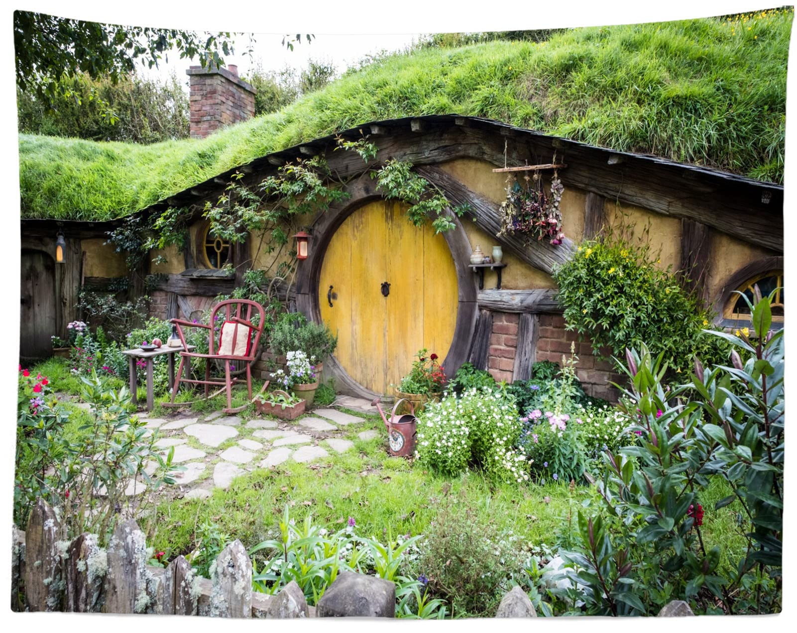 BELECO 15x8ft Fabric Hobbiton Cave Backdrop Medieval Rural Village Green Grassland Living House Cabin For Hobbit Photography For Ring Lord Fans Party Decorations Birthday Photoshoot Photo Props - View #9